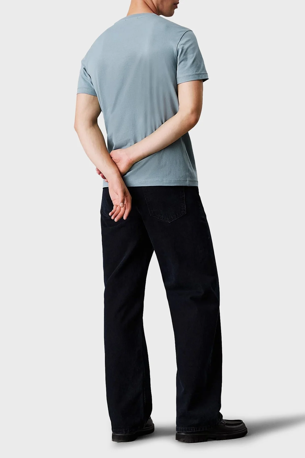 Calvin Klein Logolu % 100 Pamuk Regular Fit Bisiklet Yaka J30J325649PC2 Erkek T Shirt J30J325649 PC2 AÇIK MAVİ - 2