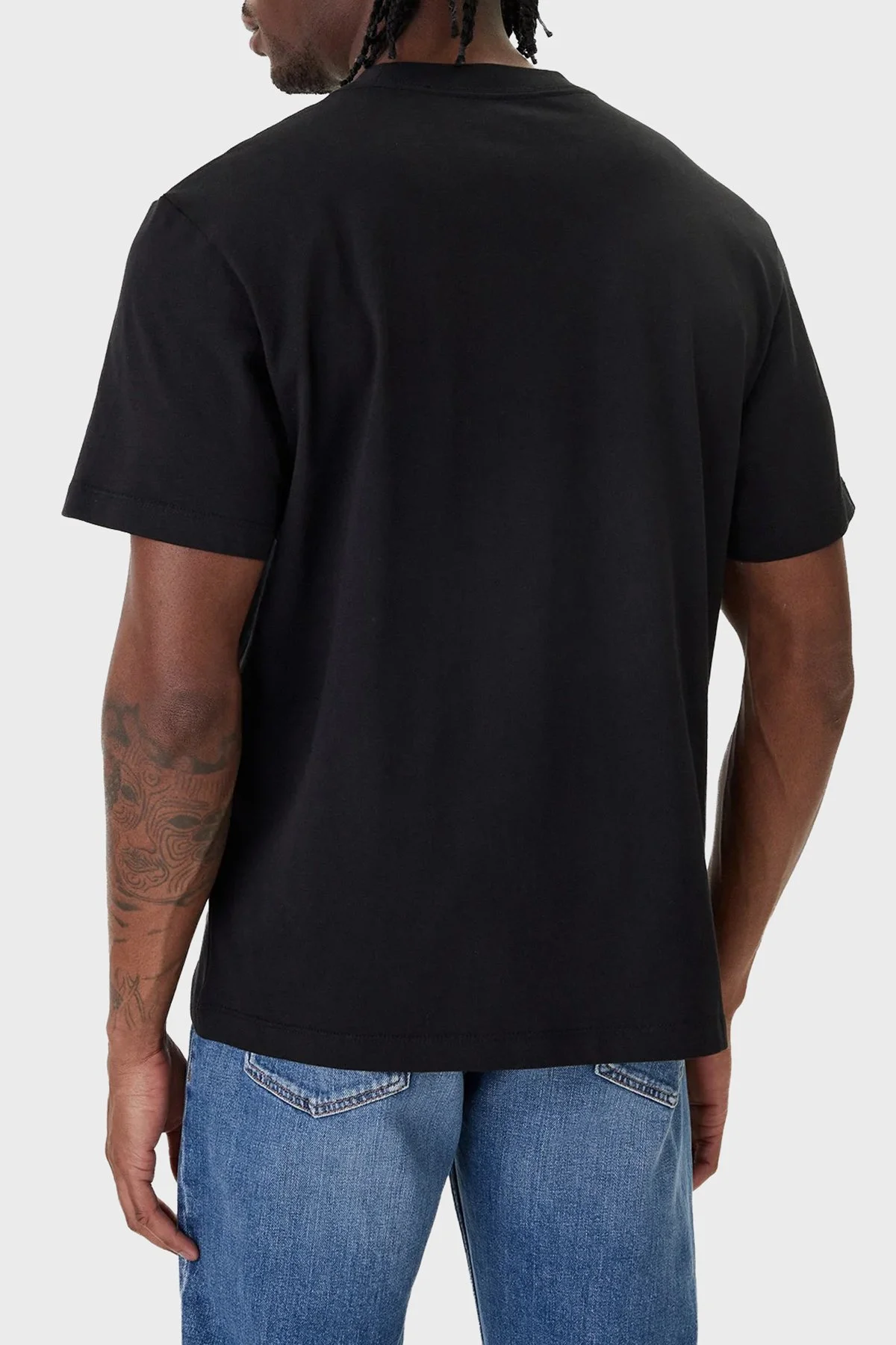 Calvin Klein Logolu % 100 Pamuk Regular Fit Bisiklet Yaka LV04LF813GUB1 Erkek T Shirt LV04LF813G UB1 SİYAH - 3