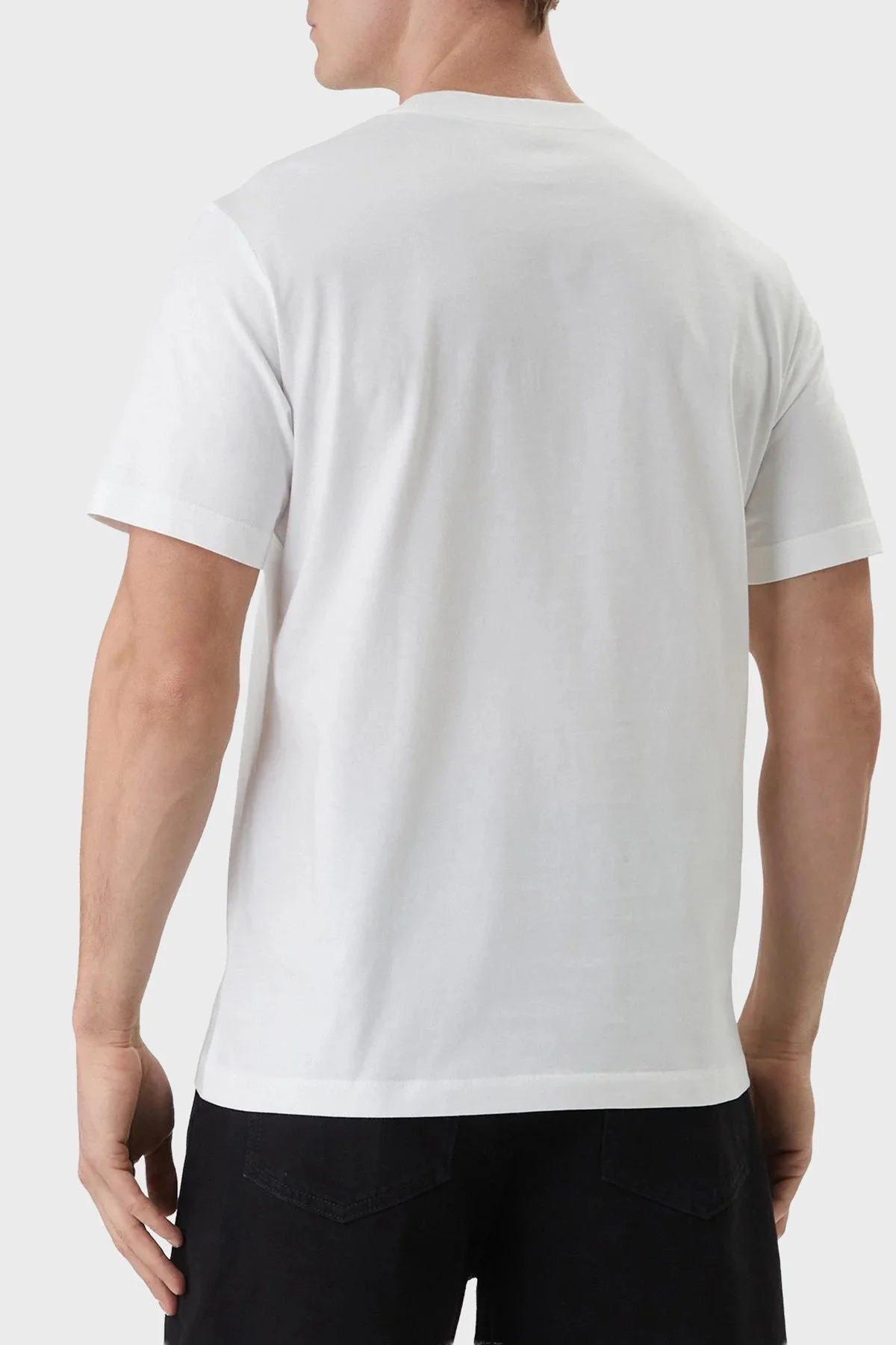 Calvin Klein Logolu % 100 Pamuk Regular Fit Bisiklet Yaka LV04LF813GYAF Erkek T Shirt LV04LF813G YAF BEYAZ - 3