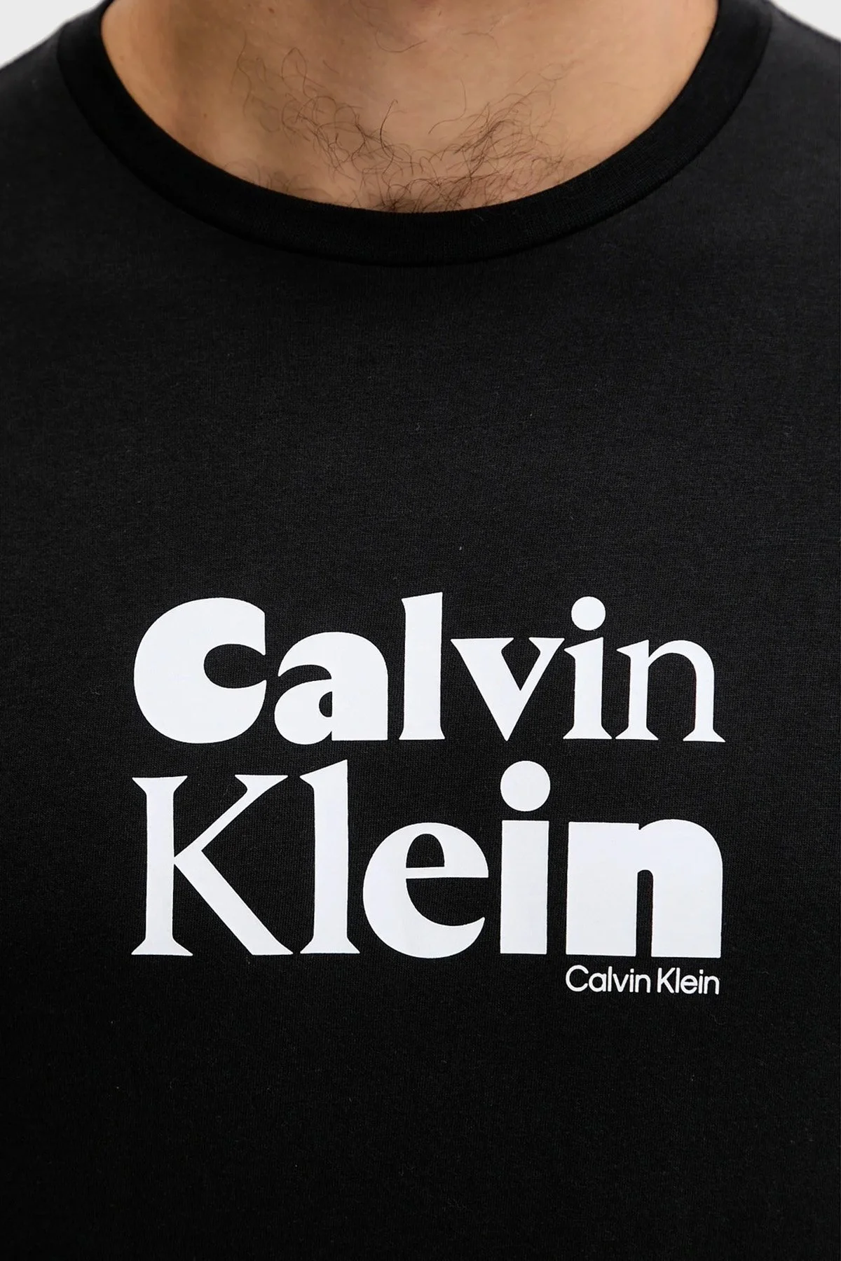 Calvin Klein Logolu % 100 Pamuk Regular Fit Bisiklet Yaka LV04RD820GUB1 Erkek T Shirt LV04RD820G UB1 SİYAH - 4
