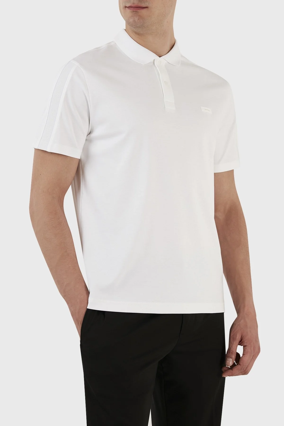 Calvin Klein Logolu % 100 Pamuk Regular Fit K10K110788YAF Erkek Polo T Shirt K10K110788 YAF BEYAZ - 2
