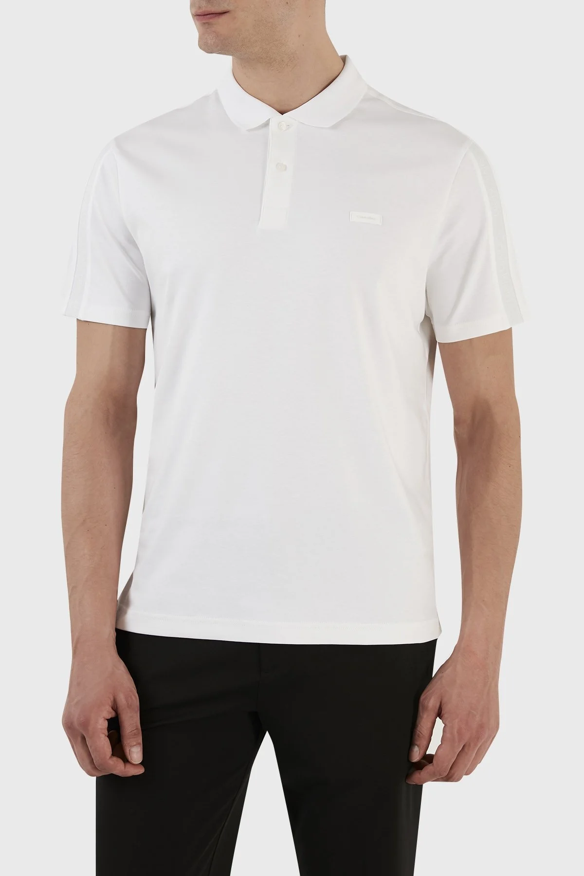 Calvin Klein Logolu % 100 Pamuk Regular Fit K10K110788YAF Erkek Polo T Shirt K10K110788 YAF BEYAZ - 4