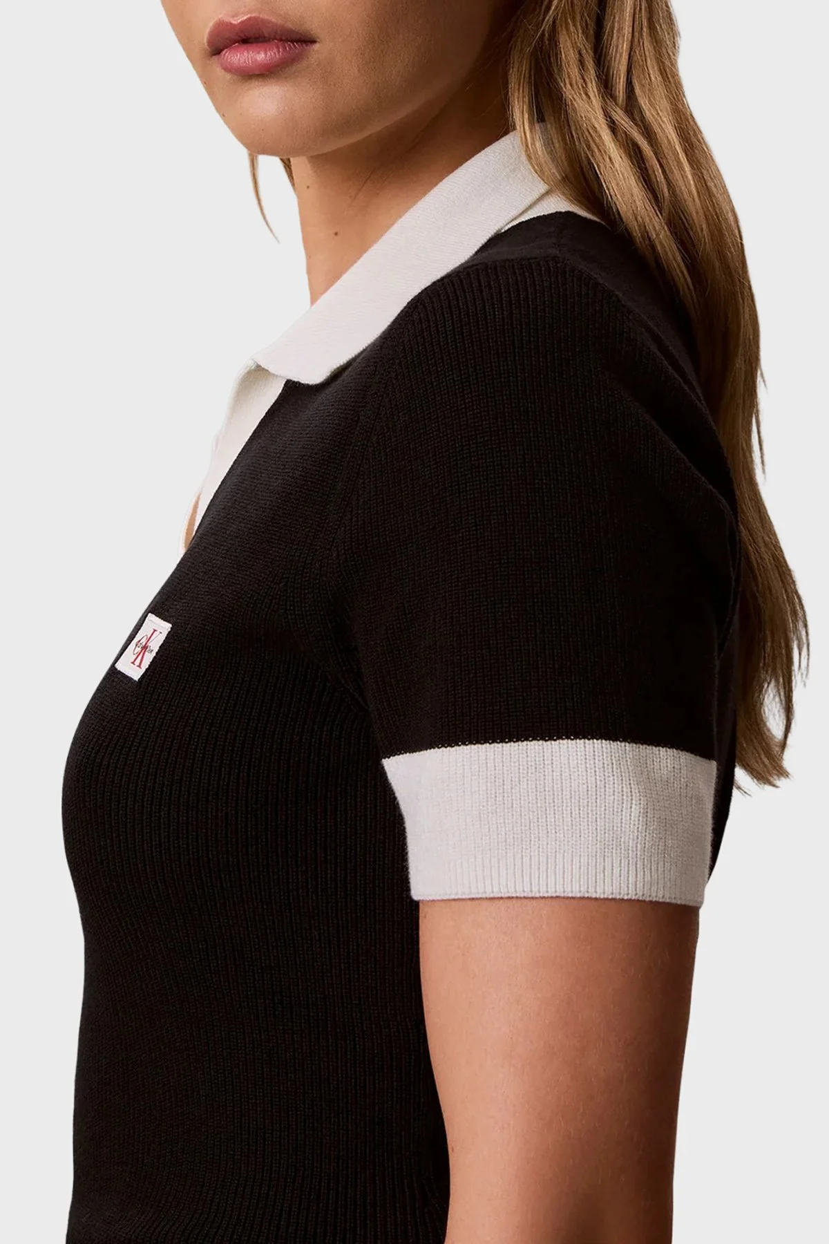 Calvin Klein Logolu % 100 Pamuk Regular Fit LV047G308GUB1 Kadın Polo LV047G308G UB1 SİYAH - 5