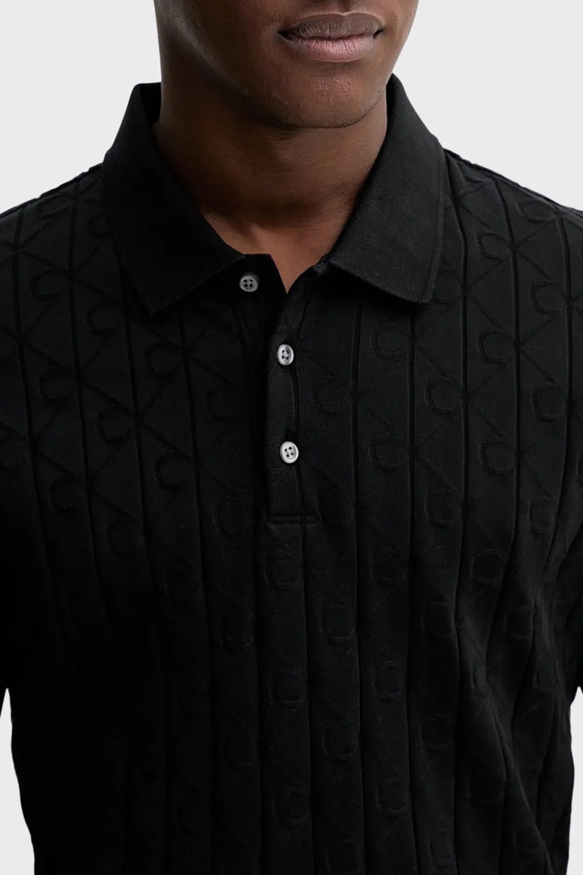 Calvin Klein Logolu % 100 Pamuk Regular Fit LV04LE203GUB1 Erkek Polo LV04LE203G UB1 SİYAH - 4