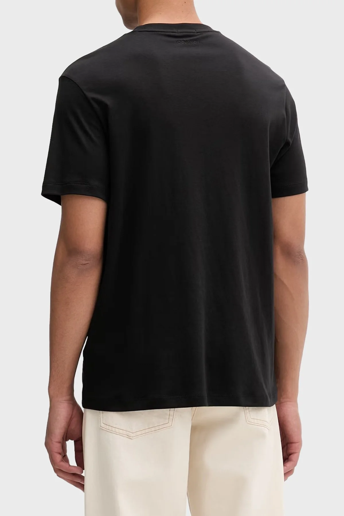 Calvin Klein Logolu % 100 Pamuk Regular Fit LV04LF243GUB1 Erkek T Shirt LV04LF243G UB1 SİYAH - 3