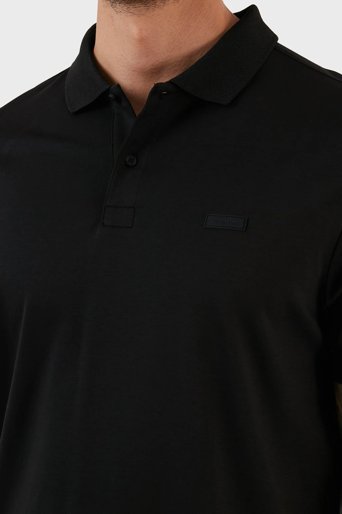 Calvin Klein Logolu % 100 Pamuk Regular Fit Polo Erkek T Shirt K10K110788 BEH SİYAH - 6