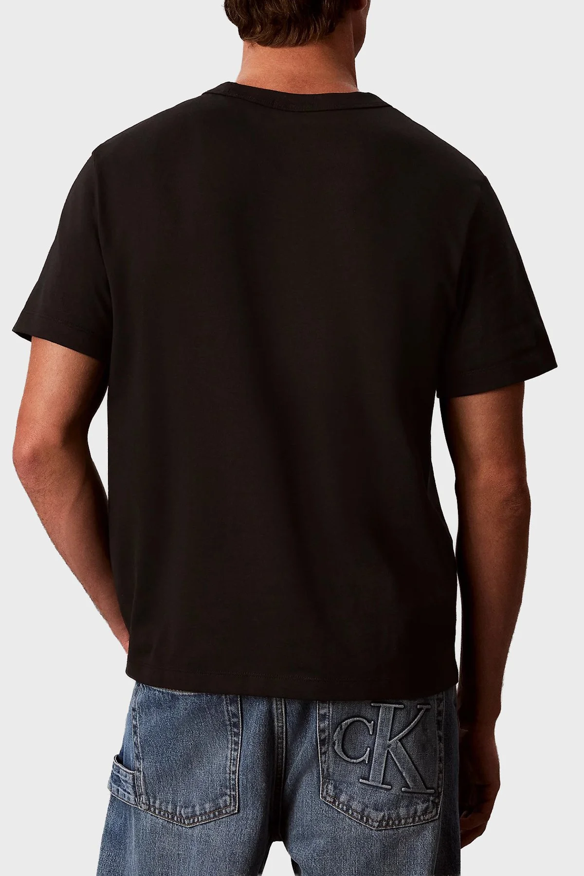 Calvin Klein Logolu % 100 Pamuk Relaxed Fit Bisiklet Yaka LV04RH257GUB1 Erkek T Shirt LV04RH257G UB1 Siyah - 3