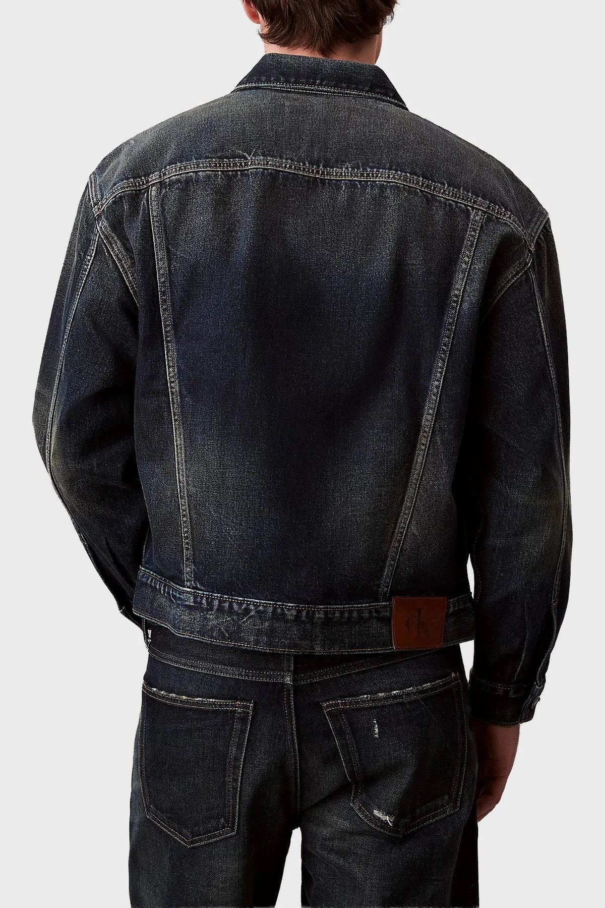 Calvin Klein Logolu % 100 Pamuk Relaxed Fit LV04RD741GZYC Erkek Kot Ceket LV04RD741G ZYC LACİVERT - 3