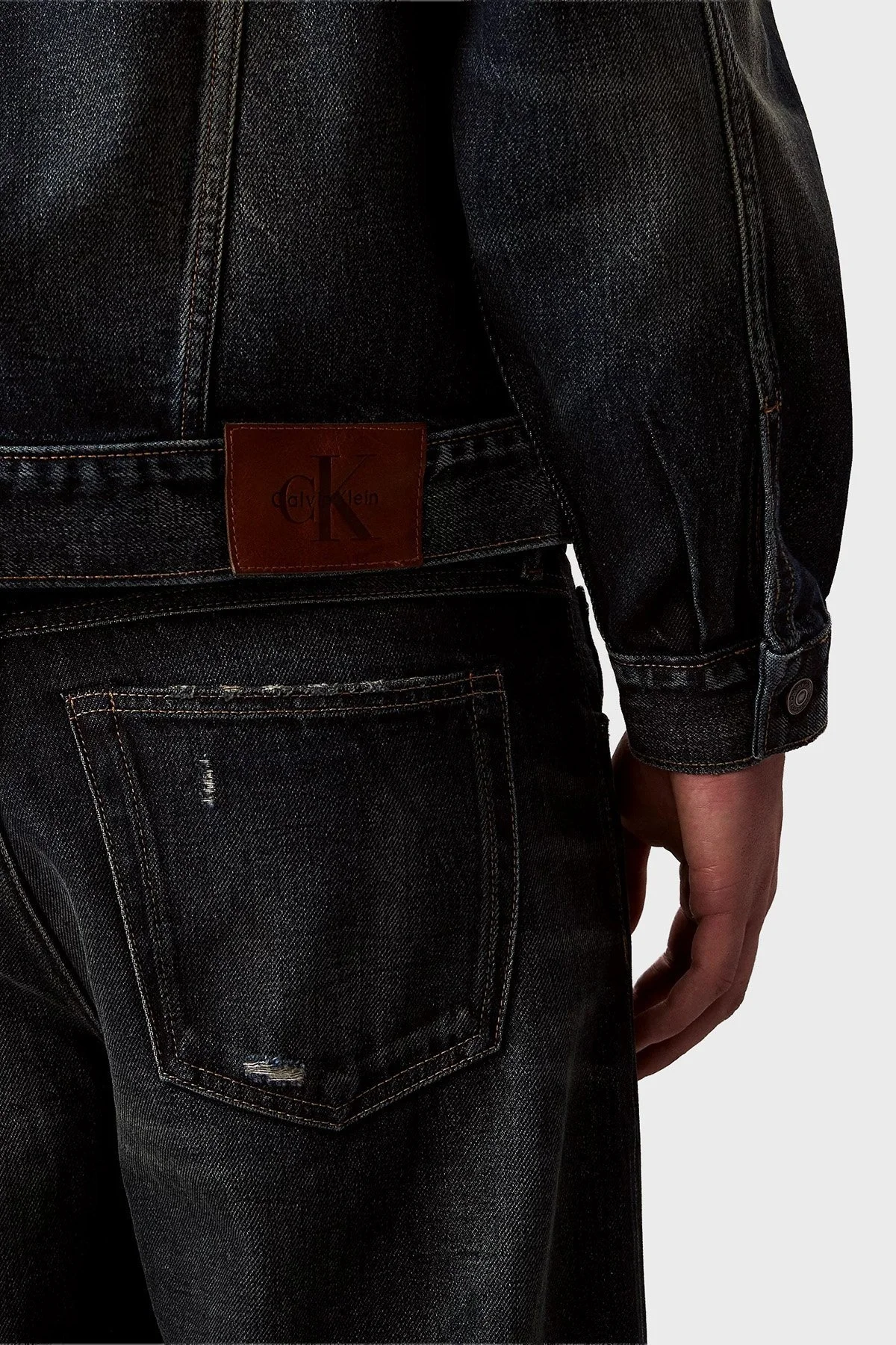 Calvin Klein Logolu % 100 Pamuk Relaxed Fit LV04RD741GZYC Erkek Kot Ceket LV04RD741G ZYC LACİVERT - 5