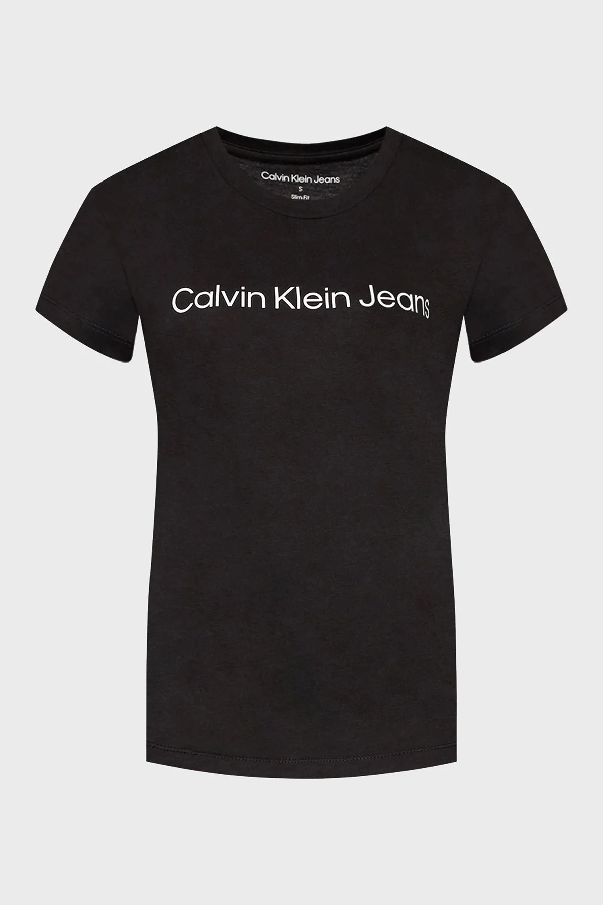 Calvin Klein Logolu % 100 Pamuk Slim Fit Bisiklet Yaka 2 Pack J20J220161YAF Bayan T Shirt J20J220161 YAF BEYAZ-SİYAH - 8