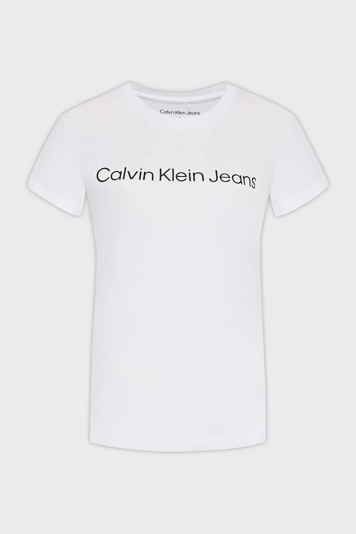 Calvin Klein Logolu % 100 Pamuk Slim Fit Bisiklet Yaka 2 Pack J20J220161YAF Bayan T Shirt J20J220161 YAF BEYAZ-SİYAH - 12