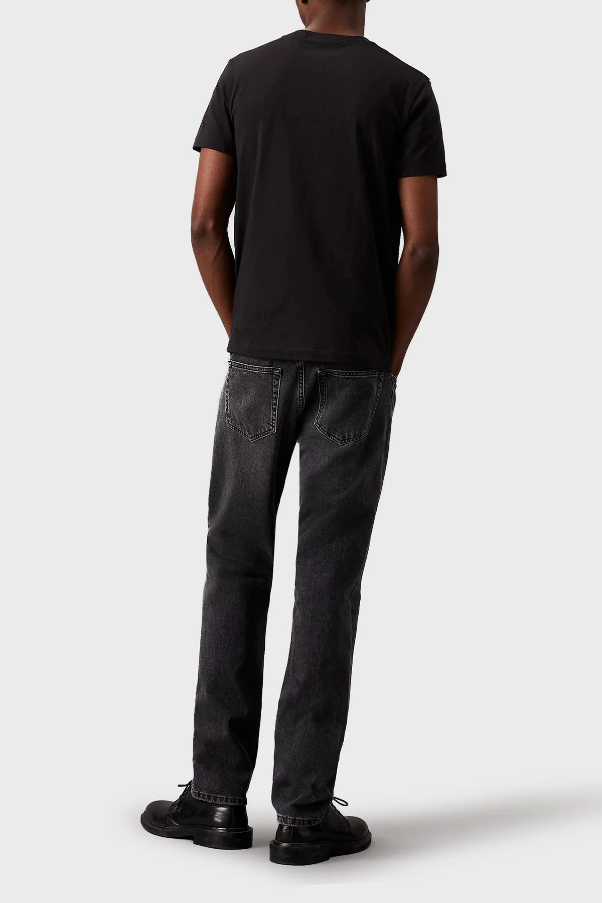 Calvin Klein Logolu % 100 Pamuk Slim Fit Bisiklet Yaka J30J314544BAE Erkek T Shirt J30J314544 BAE SİYAH - 8