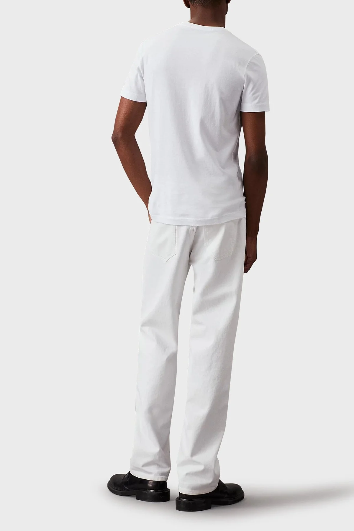 Calvin Klein Logolu % 100 Pamuk Slim Fit Bisiklet Yaka J30J314544YAF Erkek T Shirt J30J314544 YAF BEYAZ - 7