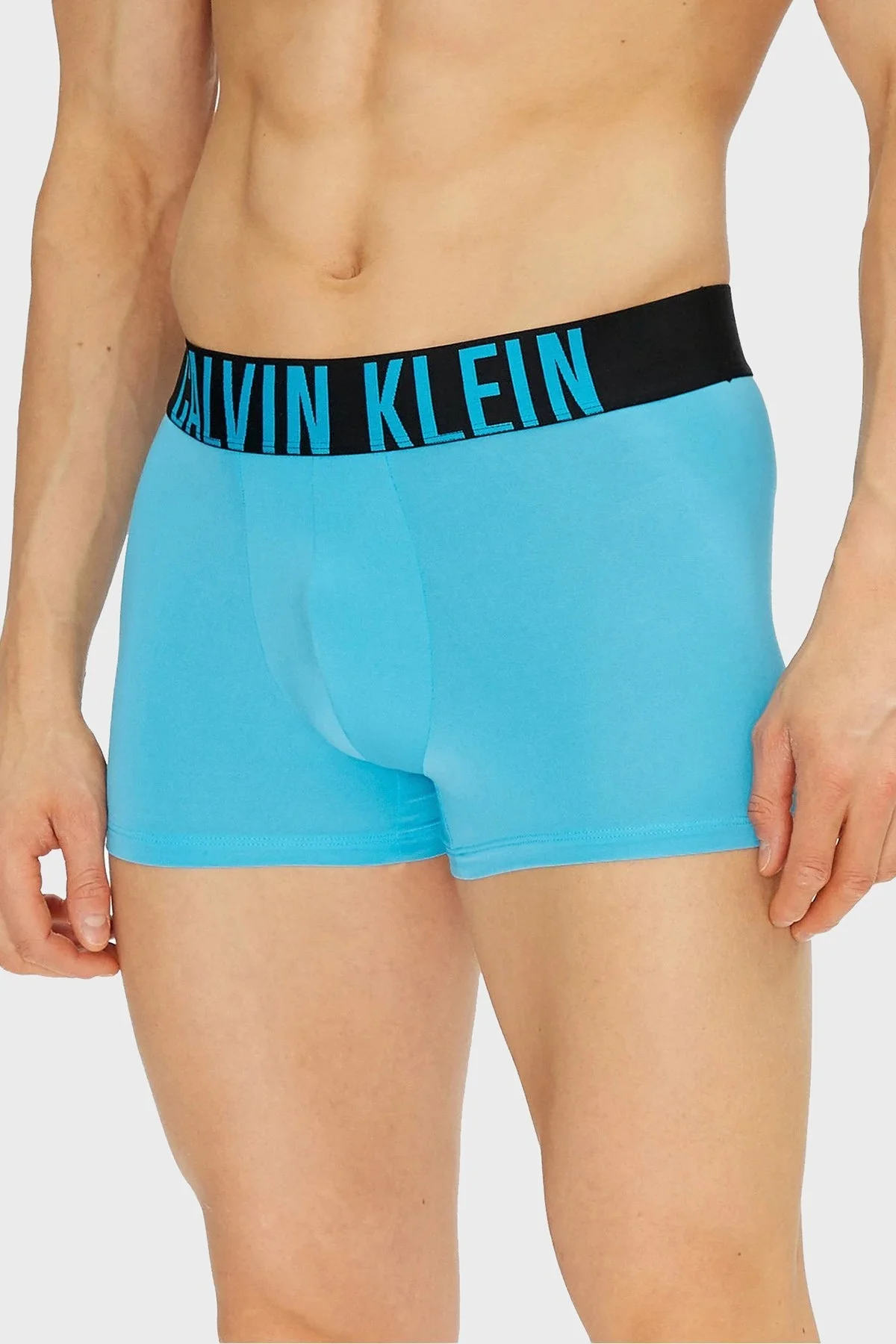 Calvin Klein Logolu 3 Pack 000NB3775AVVK Erkek Boxer 000NB3775A VVK Mavi-Gri-Siyah - 7
