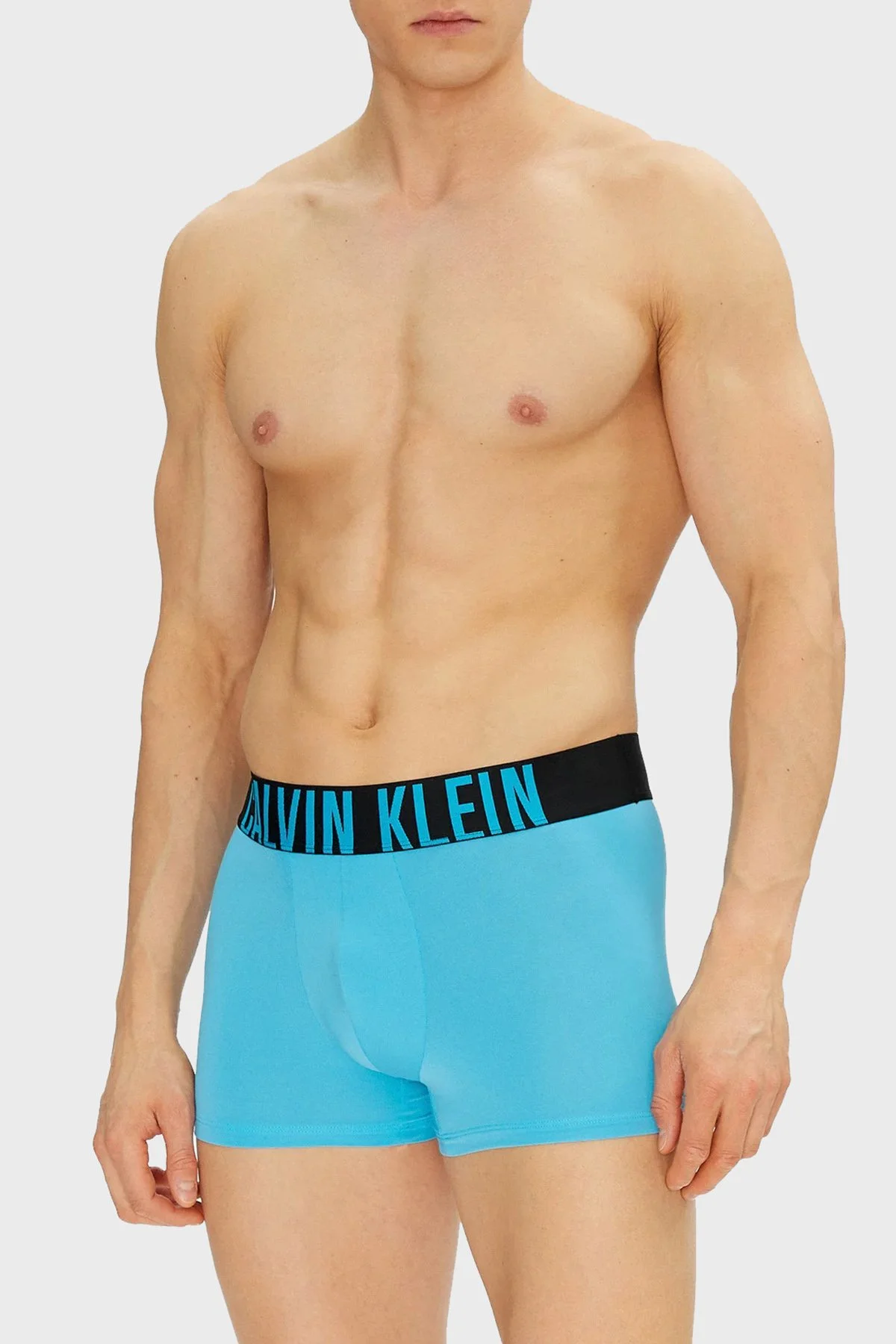 Calvin Klein Logolu 3 Pack 000NB3775AVVK Erkek Boxer 000NB3775A VVK Mavi-Gri-Siyah - 9