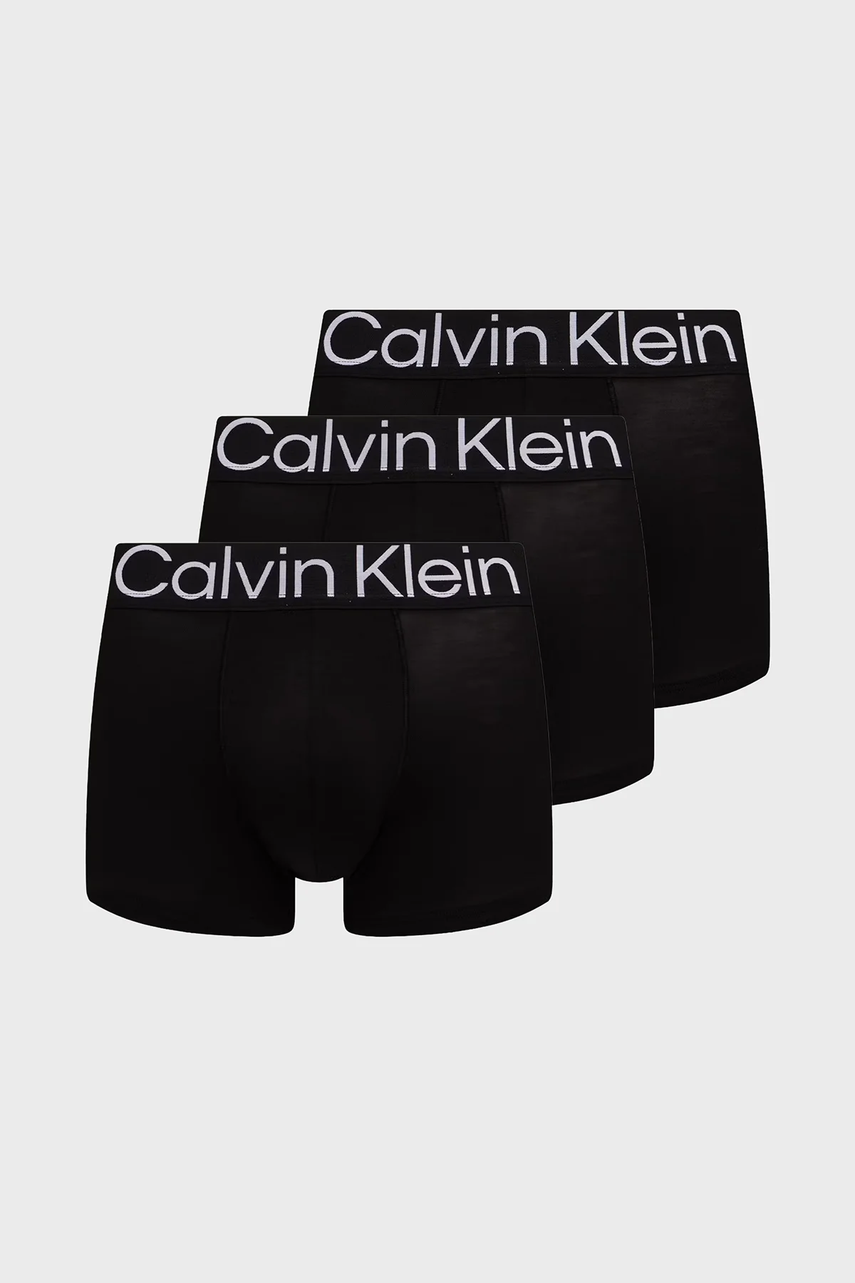 Calvin Klein Logolu 3 Pack LV00NB4651UB1 Erkek Boxer LV00NB4651 UB1 Siyah - 1