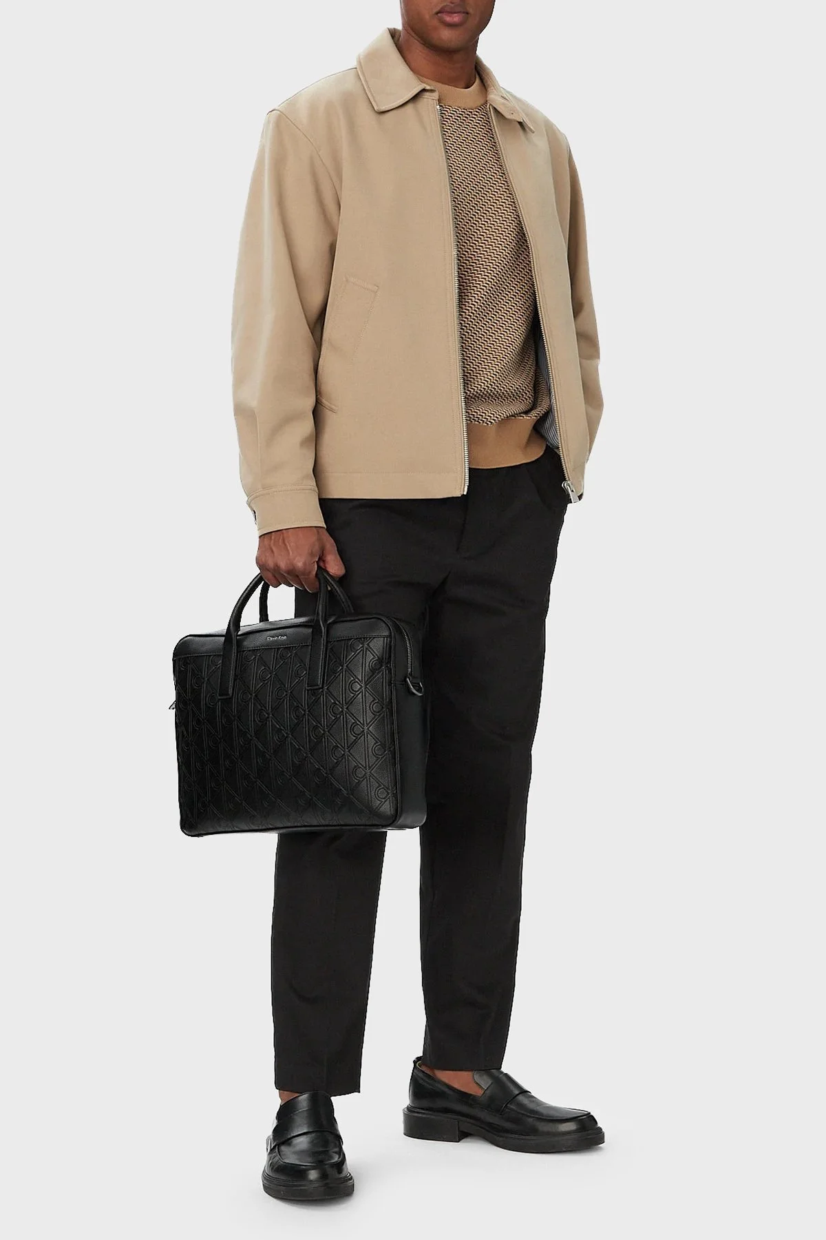 Calvin Klein Logolu Ayarlanabilir Askılı 14 inç LV04D3561GUB1 Erkek Çanta LV04D3561G UB1 Siyah - 2