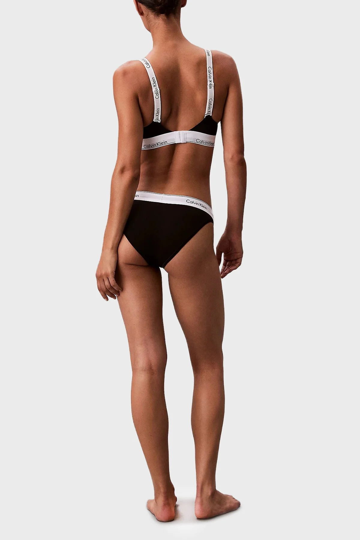 Calvin Klein Logolu Ayarlanabilir Askılı Bralet LV00QF8504UB1 Bayan Sütyen LV00QF8504 UB1 SİYAH - 3