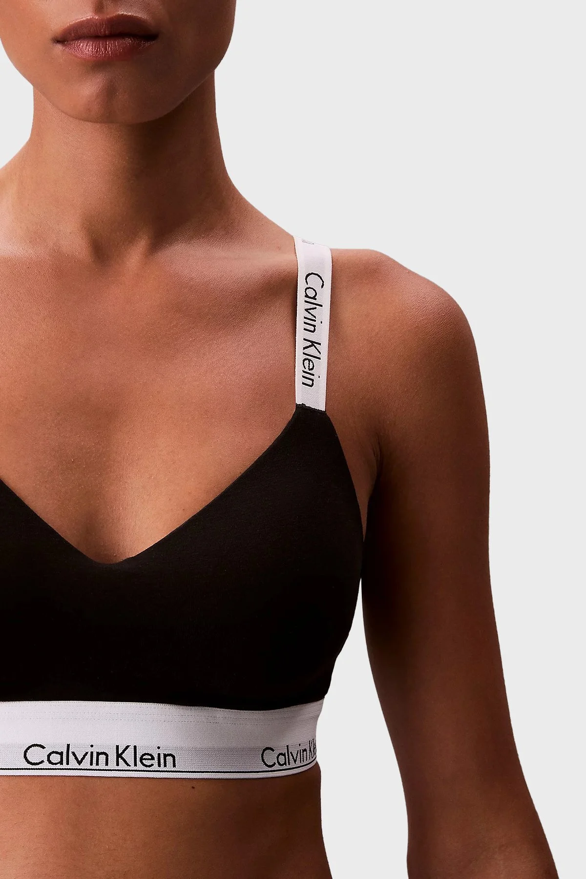 Calvin Klein Logolu Ayarlanabilir Askılı Bralet LV00QF8504UB1 Bayan Sütyen LV00QF8504 UB1 SİYAH - 5