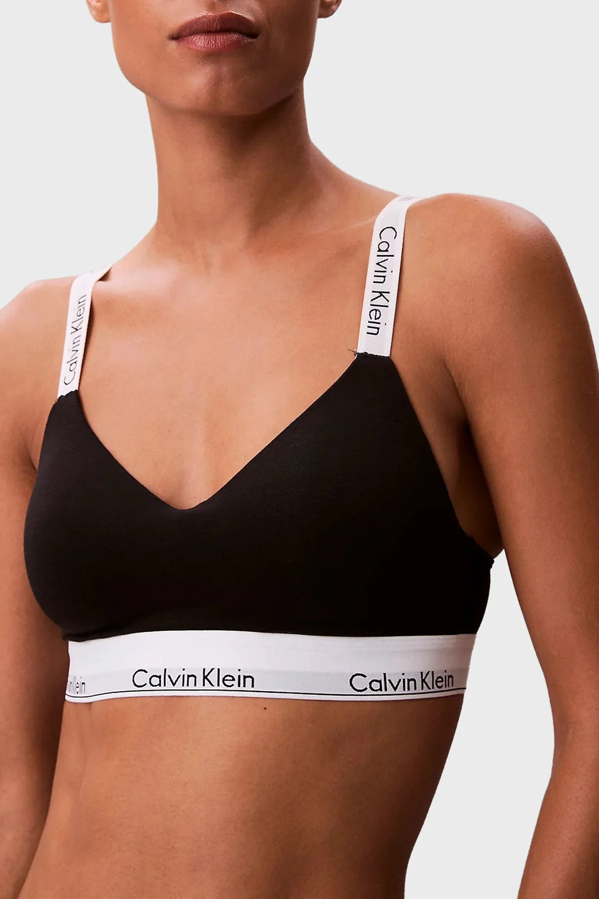 Calvin Klein Logolu Ayarlanabilir Askılı Bralet LV00QF8504UB1 Bayan Sütyen LV00QF8504 UB1 SİYAH - 6