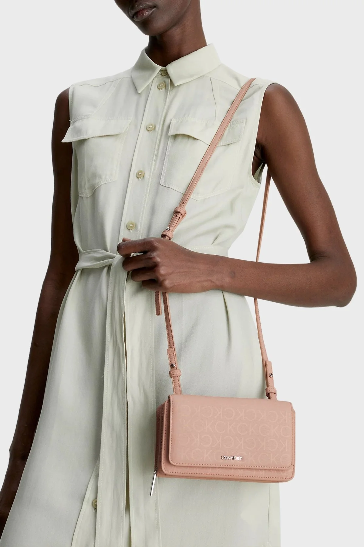 Calvin Klein Logolu Ayarlanabilir Askılı K60K6104810J1 Bayan Çanta K60K610481 0J1 PUDRA - 2