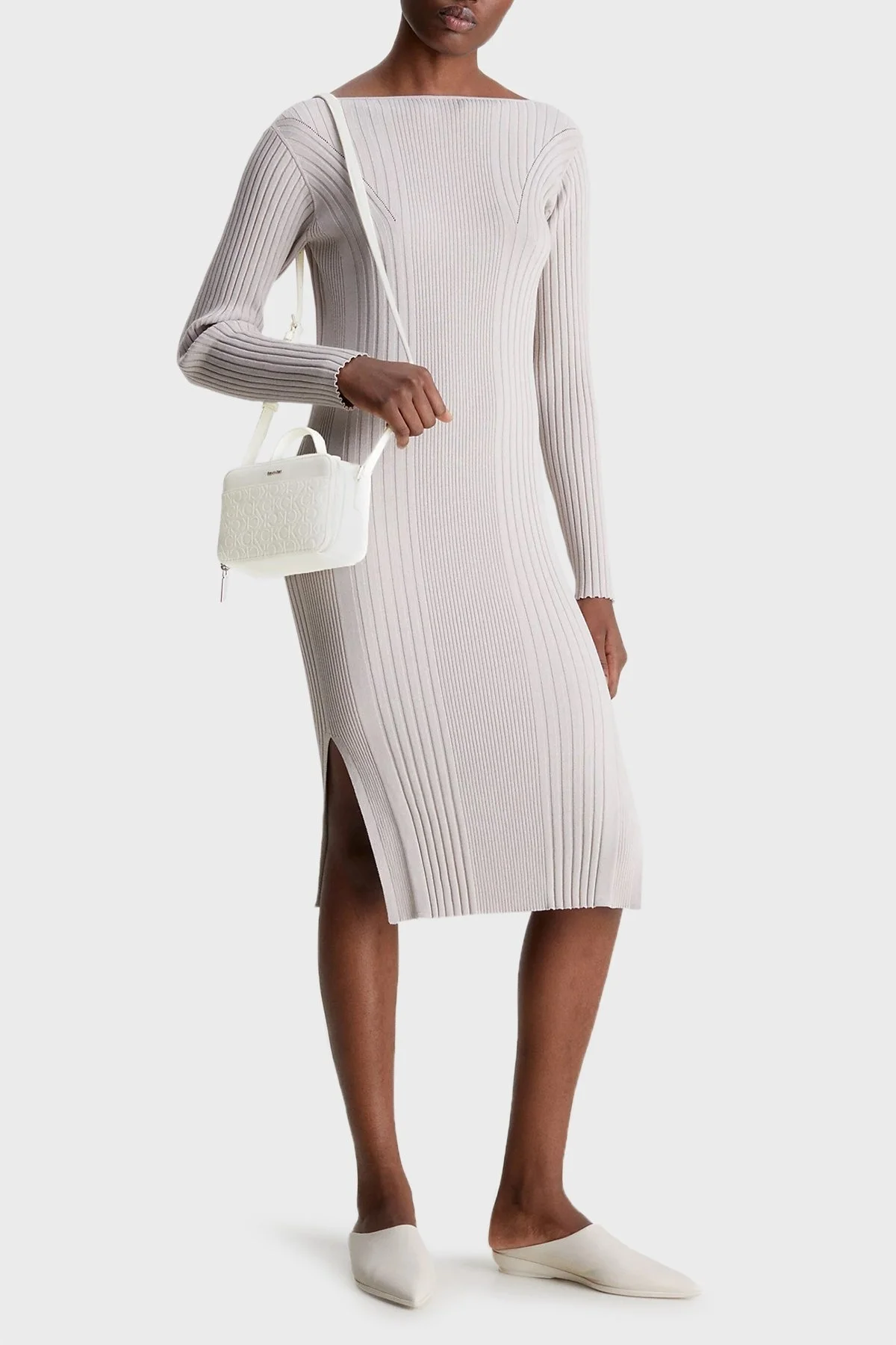 Calvin Klein Logolu Ayarlanabilir Askılı K60K610741YAL Bayan Çanta K60K610741 YAL BEYAZ - 2