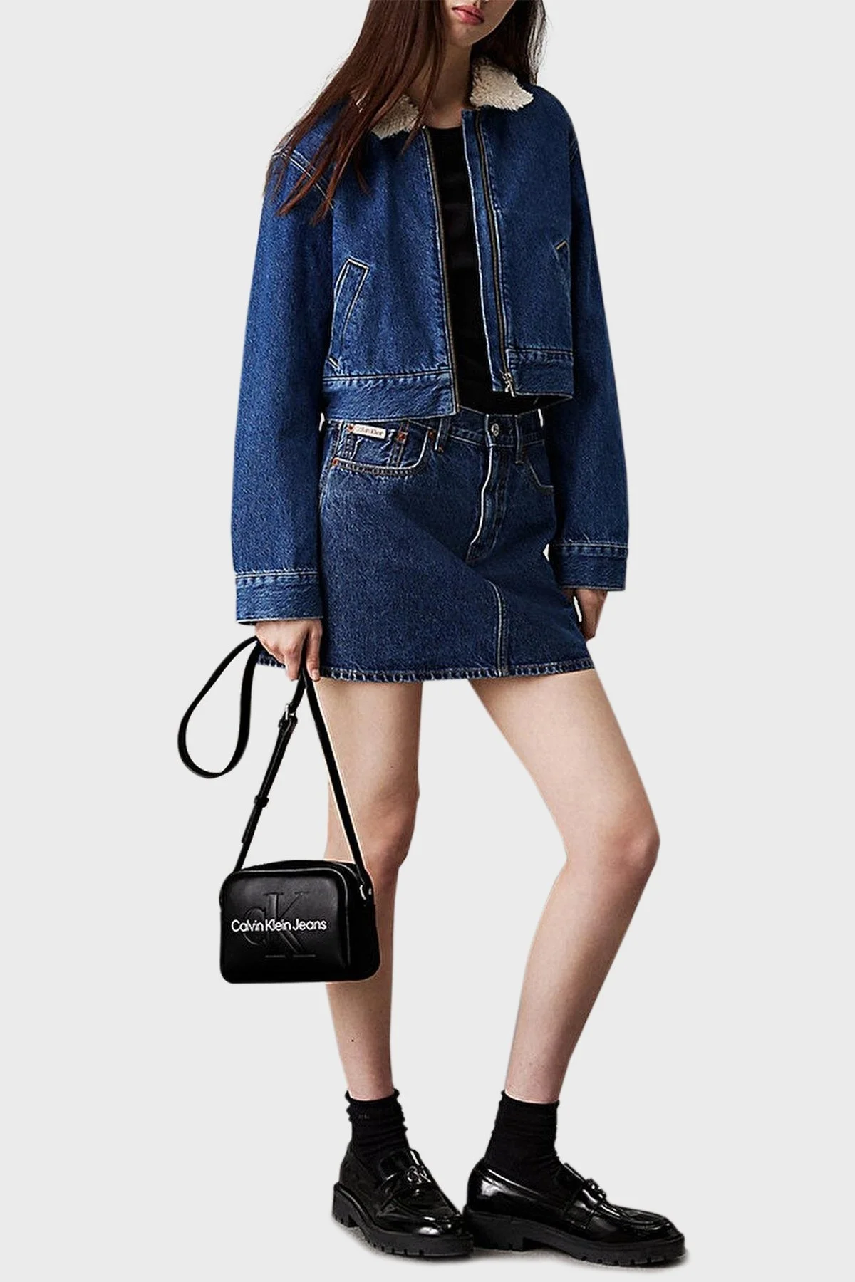 Calvin Klein Logolu Ayarlanabilir Askılı K60K61222001R Bayan Çanta K60K612220 01R SİYAH - 7