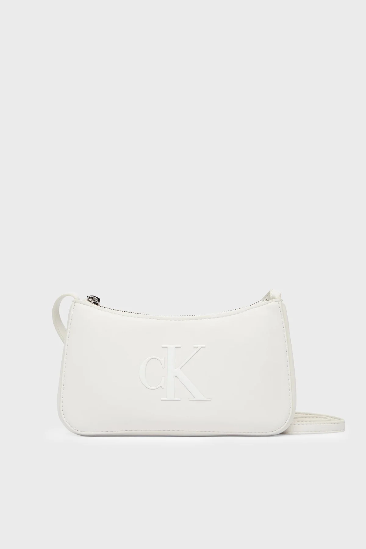 Calvin Klein Logolu Ayarlanabilir Askılı LV04F1125G4LX Bayan Çanta LV04F1125G 4LX BEYAZ - 1