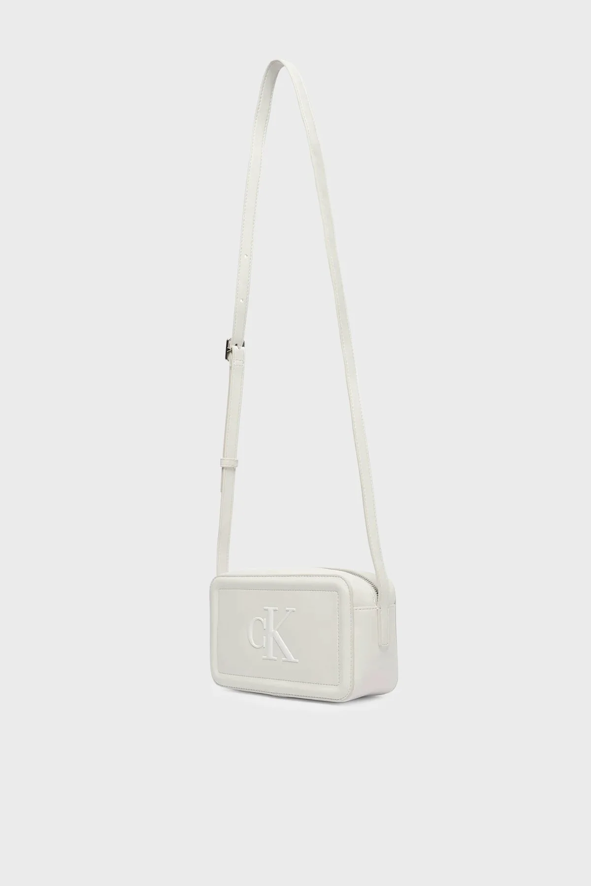 Calvin Klein Logolu Ayarlanabilir Askılı LV04F3220G4LX Bayan Çanta LV04F3220G 4LX BEYAZ - 4