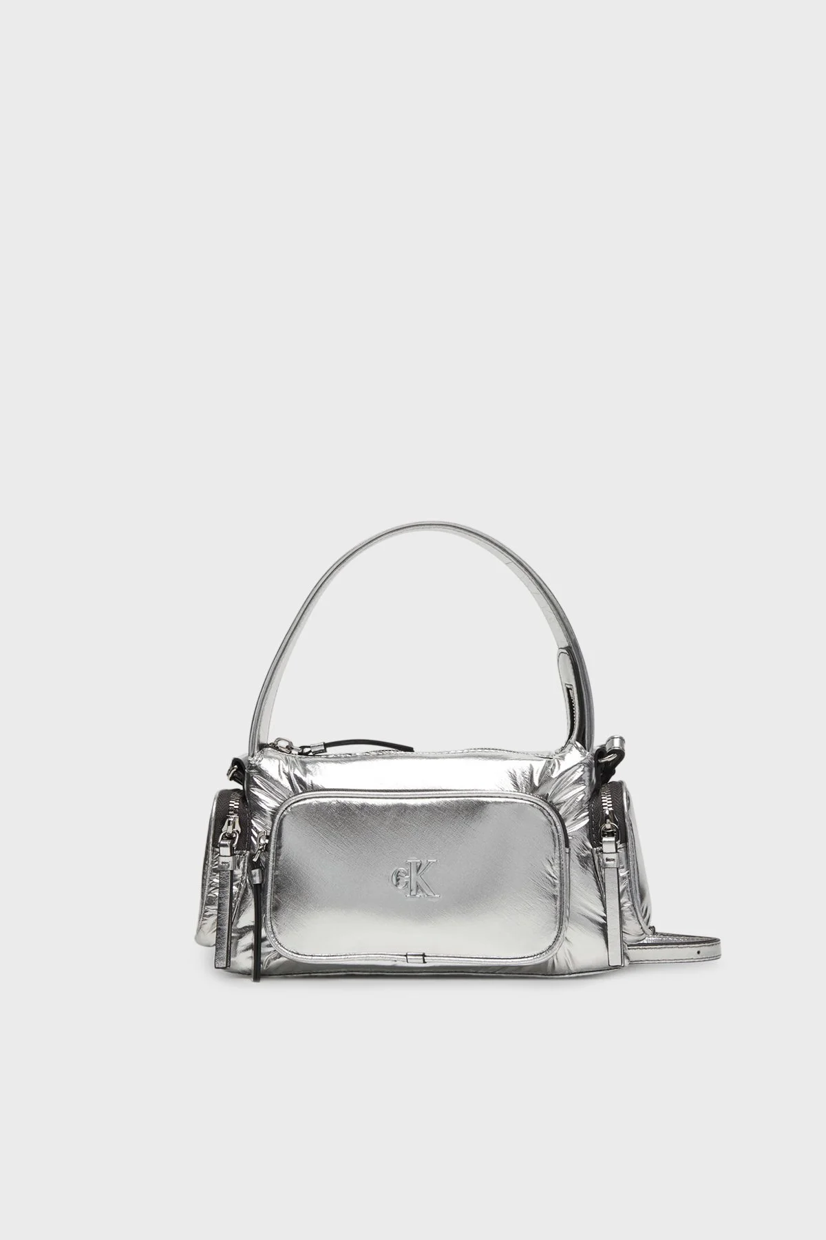 Calvin Klein Logolu Ayarlanabilir Askılı LV04F3443GBY2 Bayan Çanta LV04F3443G BY2 GÜMÜŞ - 1