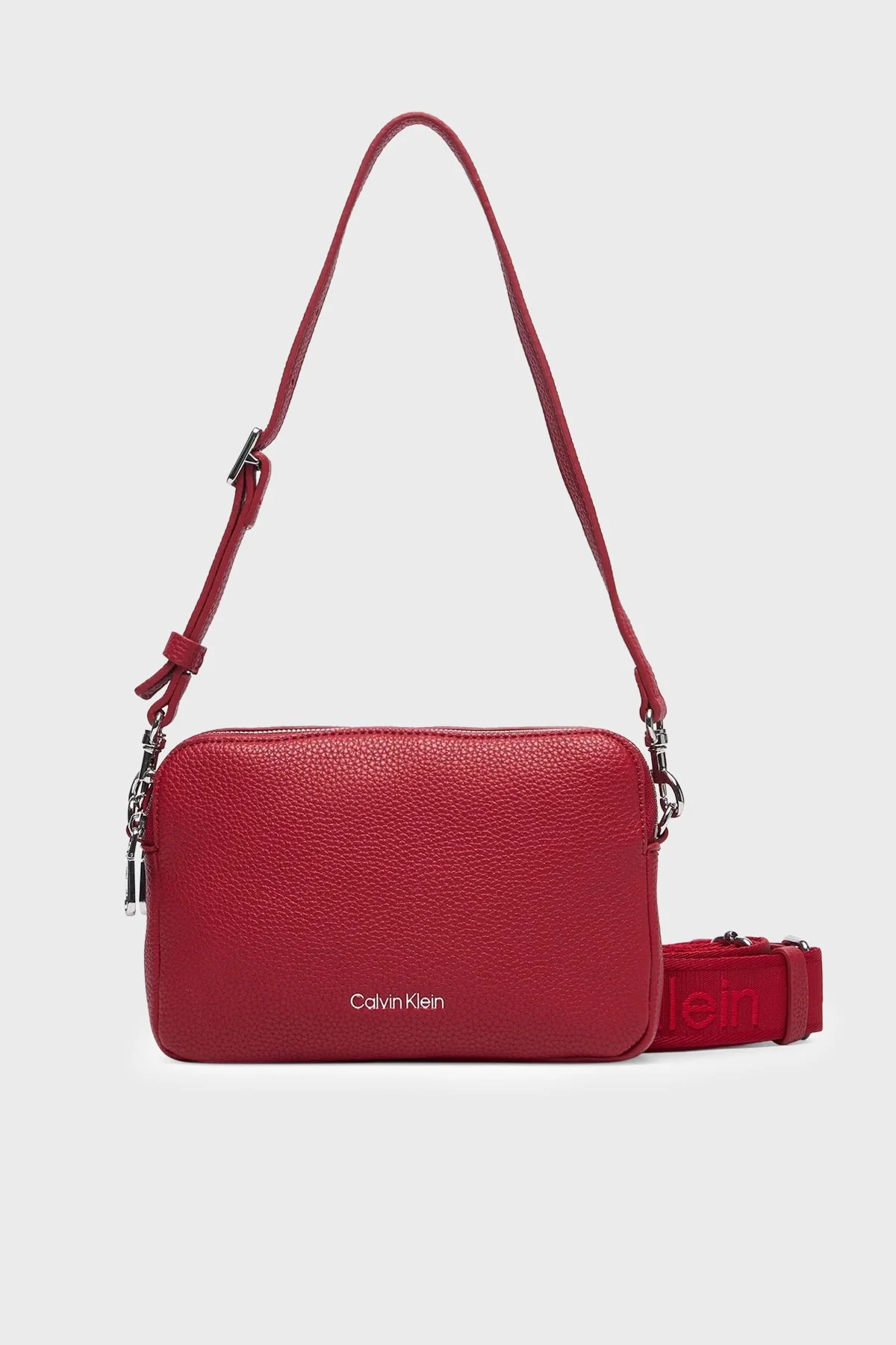 Calvin Klein Logolu Ayarlanabilir Askılı LV04F3656GXLL Kadın Çanta LV04F3656G XLL BORDO - 1