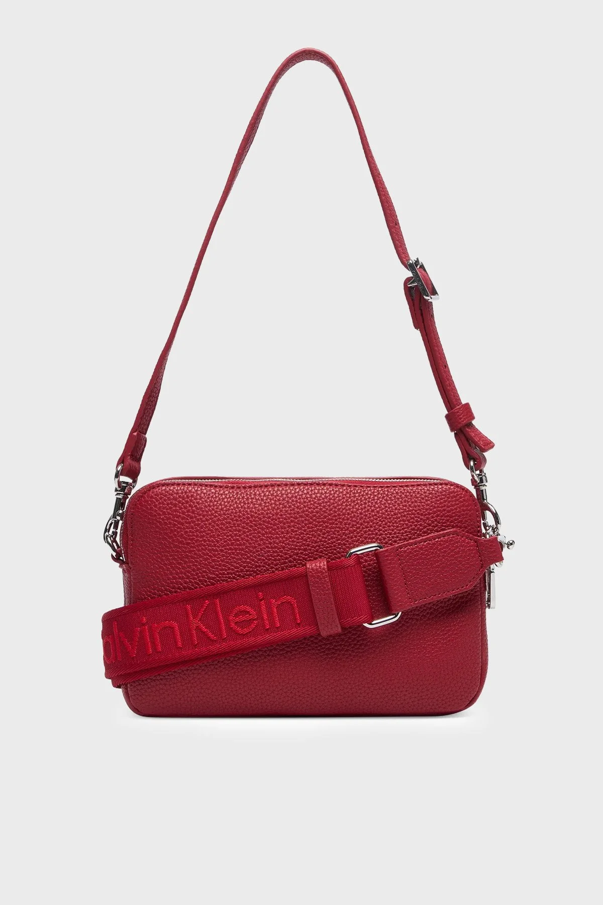 Calvin Klein Logolu Ayarlanabilir Askılı LV04F3656GXLL Kadın Çanta LV04F3656G XLL BORDO - 3