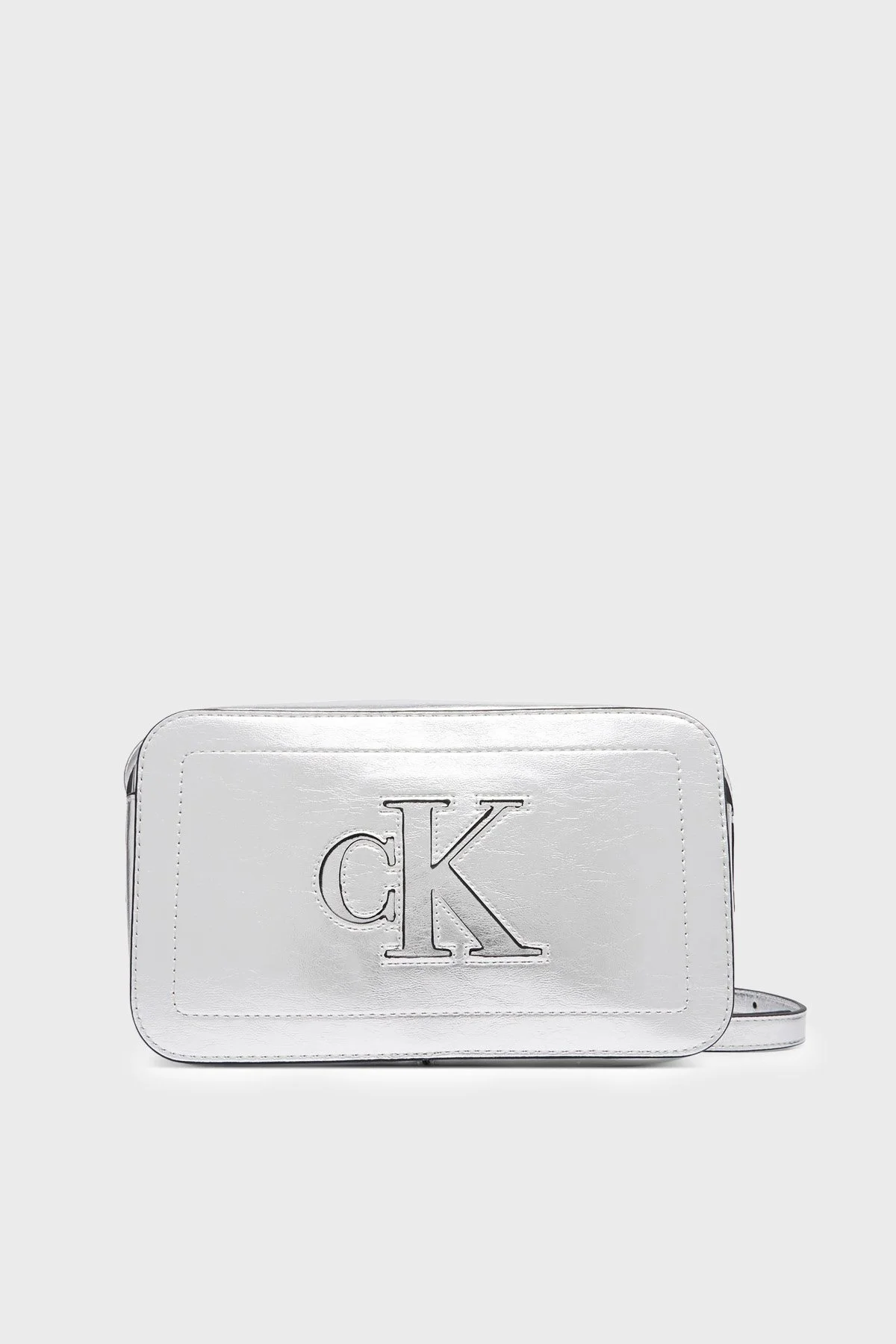 Calvin Klein Logolu Ayarlanabilir Askılı LV04F3896G3JH Kadın Çanta LV04F3896G 3JH Gümüş - 1