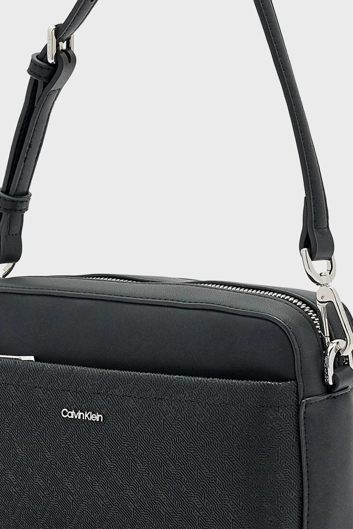 Calvin Klein Logolu Ayarlanabilir Çift Askılı K60K6128080GJ Bayan Çanta K60K612808 0GJ SİYAH - 8