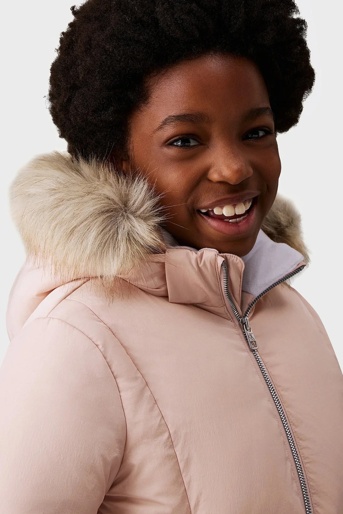 Calvin Klein Logolu Ayarlanabilir Kemerli Şişme IG0IG02685TER Çocuk Mont IG0IG02685 TER PUDRA - 8