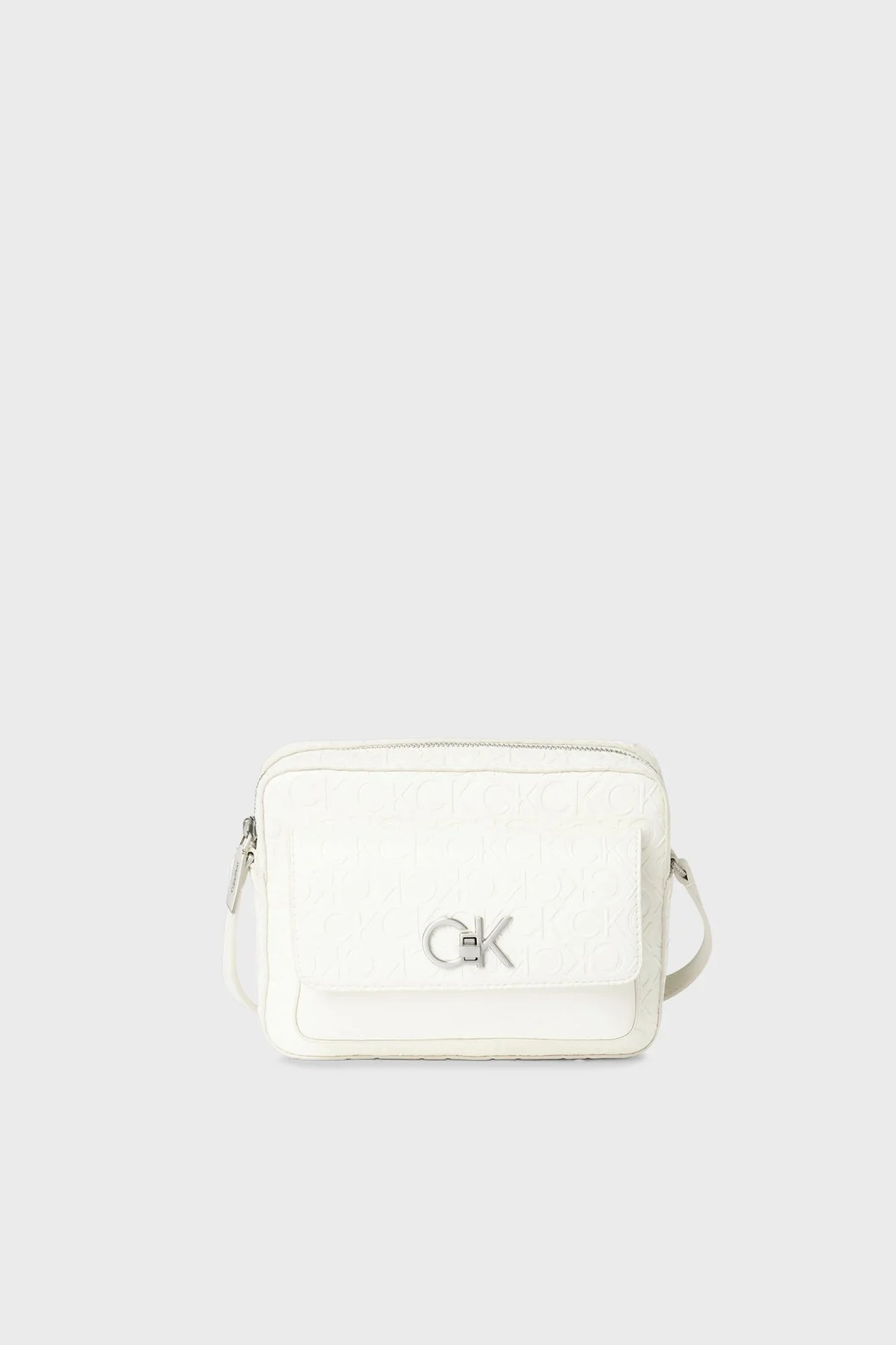 Calvin Klein Logolu Ayarlanabilir Omuz Askılı K60K610921YAL Bayan Çanta K60K610921 YAL BEYAZ - 1