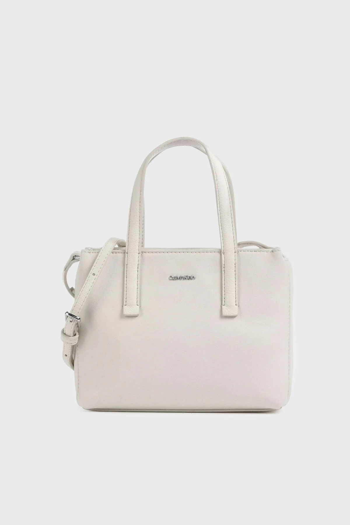 Calvin Klein Logolu Ayarlanabilir Omuz Askılı Mini Tote K60K611873PC4 Bayan Çanta K60K611873 PC4 EKRU - 1