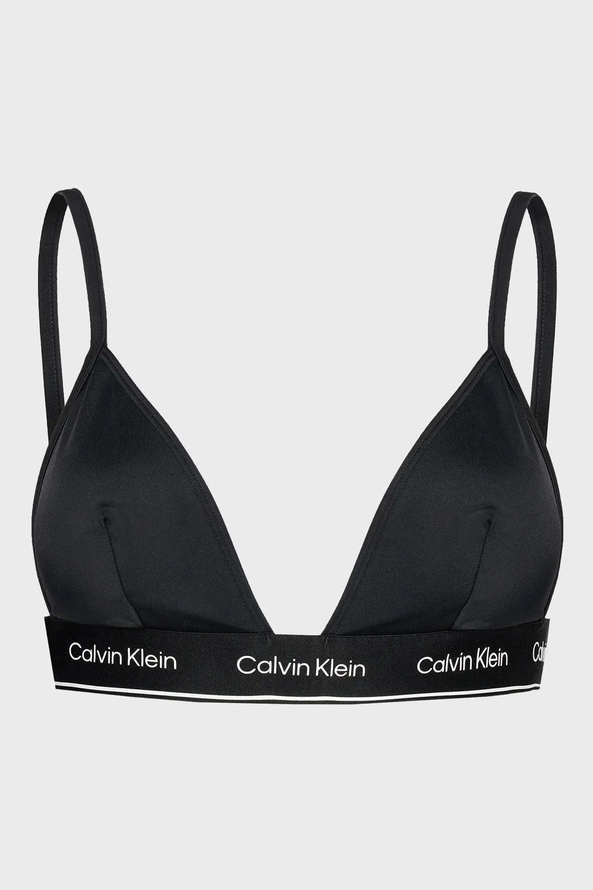 Calvin Klein Logolu Ayarlanabilir Omuz Askılı Üçgen KW0KW02424BEH Bayan Bikini Üstü KW0KW02424 BEH SİYAH - 4