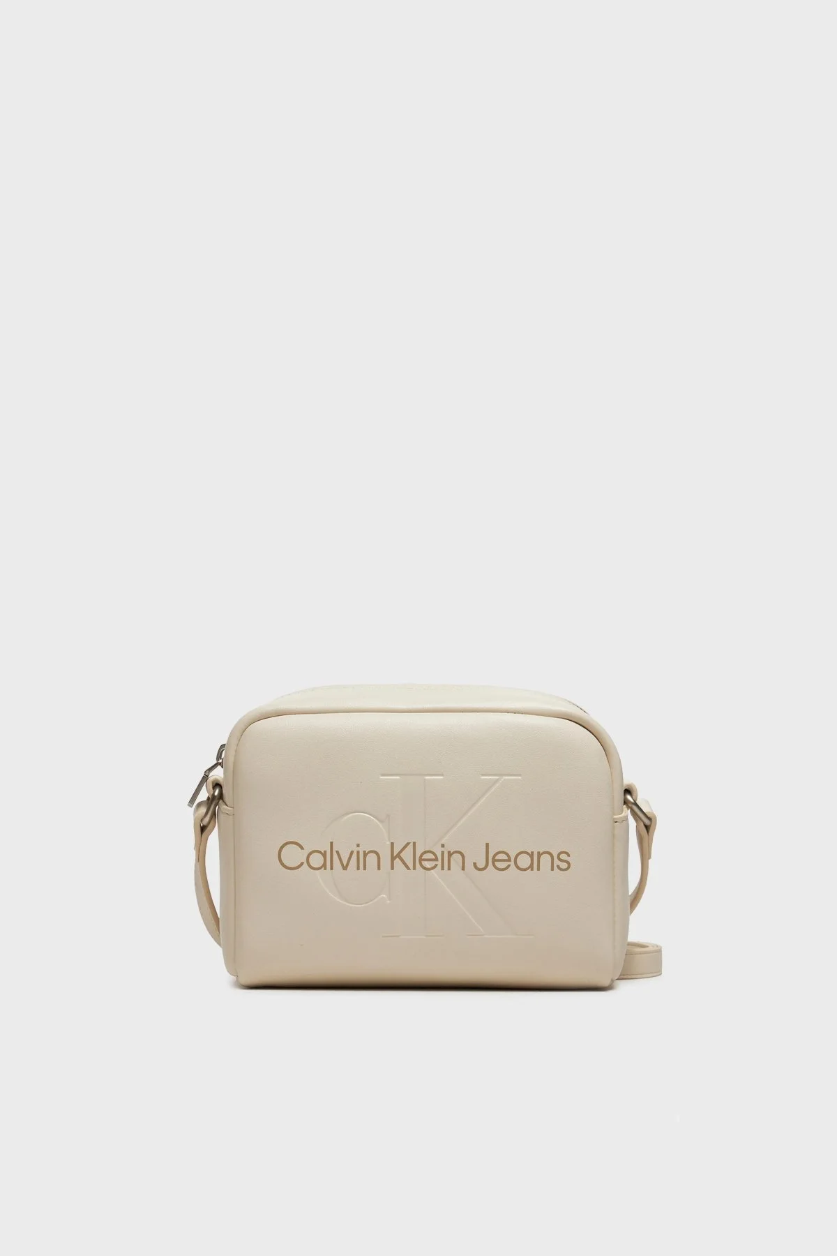 Calvin Klein Logolu Ayarlanabilir Uzatma Askılı K60K612220ACF Bayan Çanta K60K612220 ACF BEJ - 1