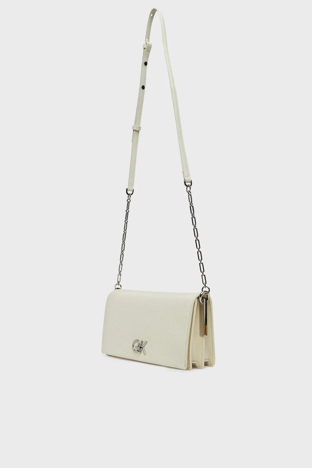 Calvin Klein Logolu Ayarlanabilir Zincir Askılı K60K61318067U Bayan Çanta K60K613180 67U EKRU - 8