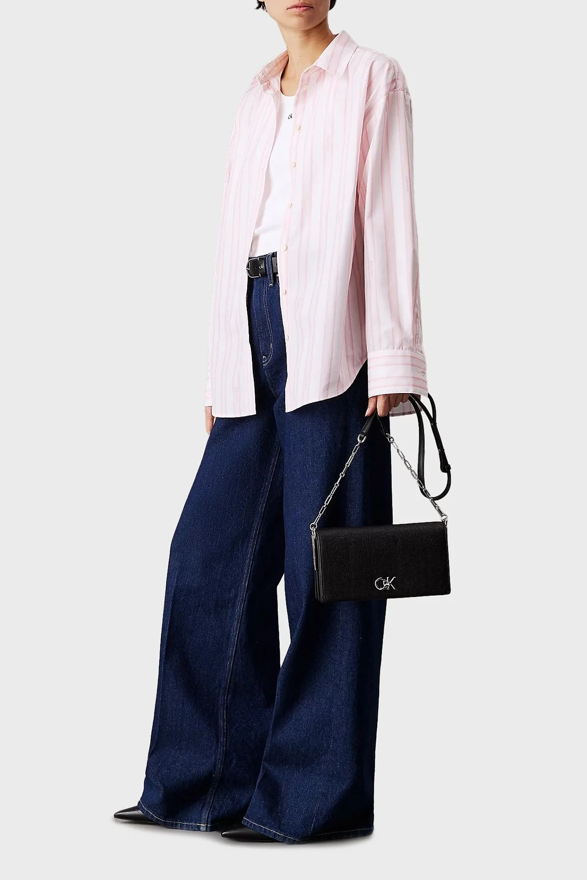 Calvin Klein Logolu Ayarlanabilir Zincir Askılı K60K613180BEH Bayan Çanta K60K613180 BEH SİYAH - 8