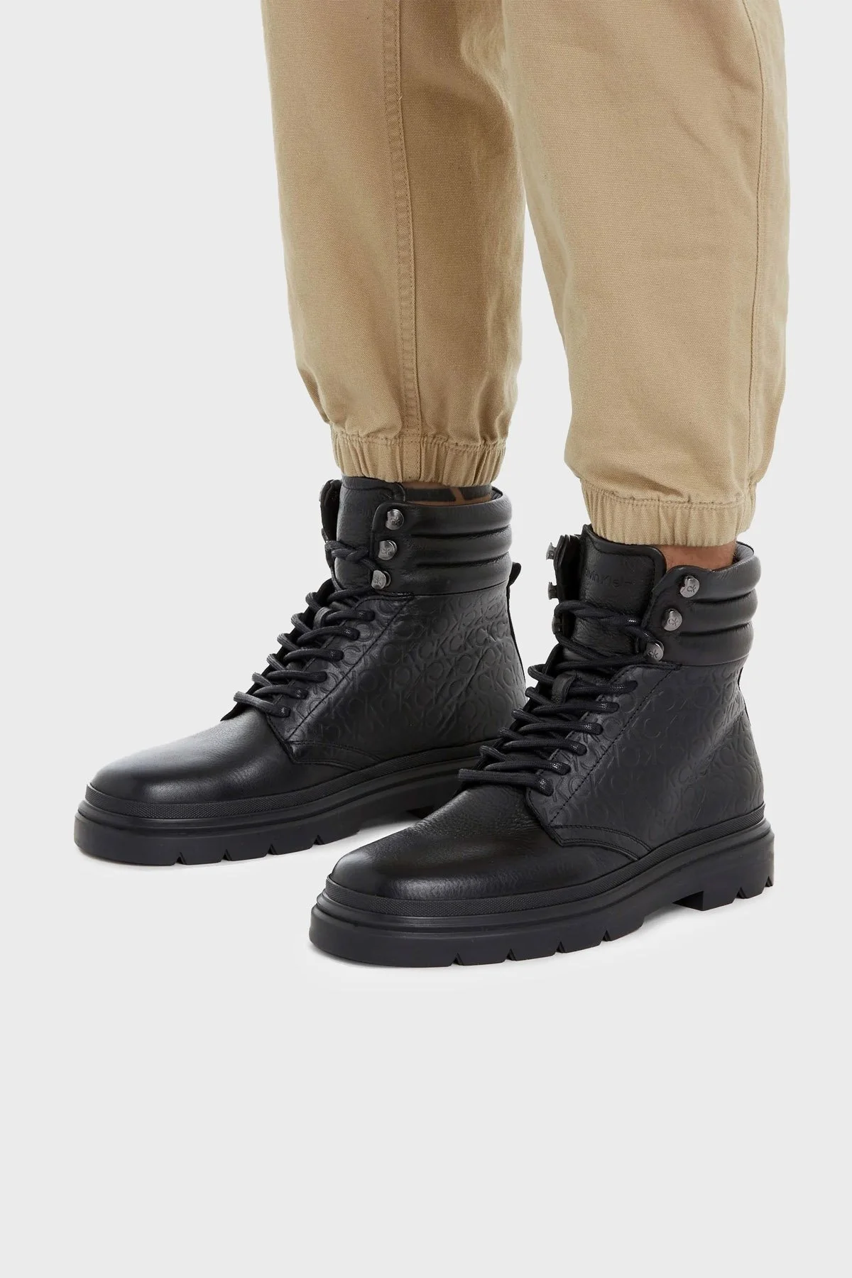 Calvin Klein Logolu Bağcıklı Deri HM0HM01211BEH Erkek Bot HM0HM01211 BEH SİYAH - 2