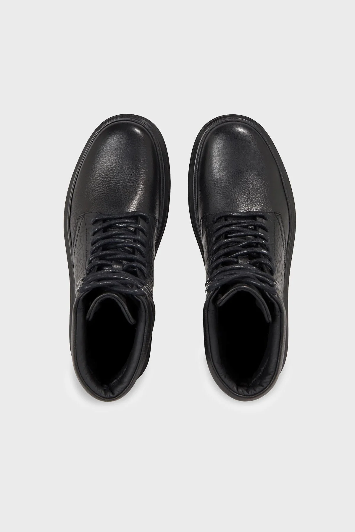 Calvin Klein Logolu Bağcıklı Deri HM0HM01211BEH Erkek Bot HM0HM01211 BEH SİYAH - 4