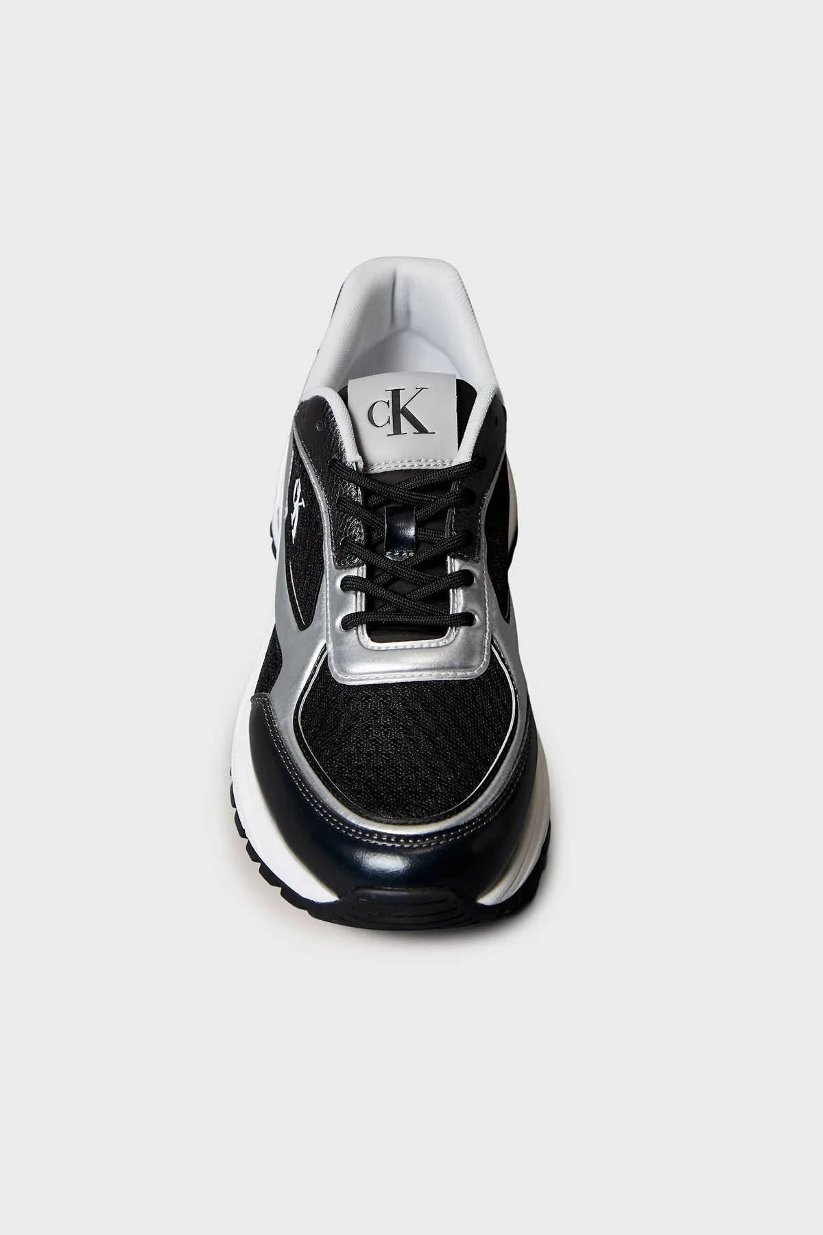 Calvin Klein Logolu Bağcıklı Sneaker YM0YM0140201L Erkek Ayakkabı YM0YM01402 01L SİYAH-GÜMÜŞ - 4
