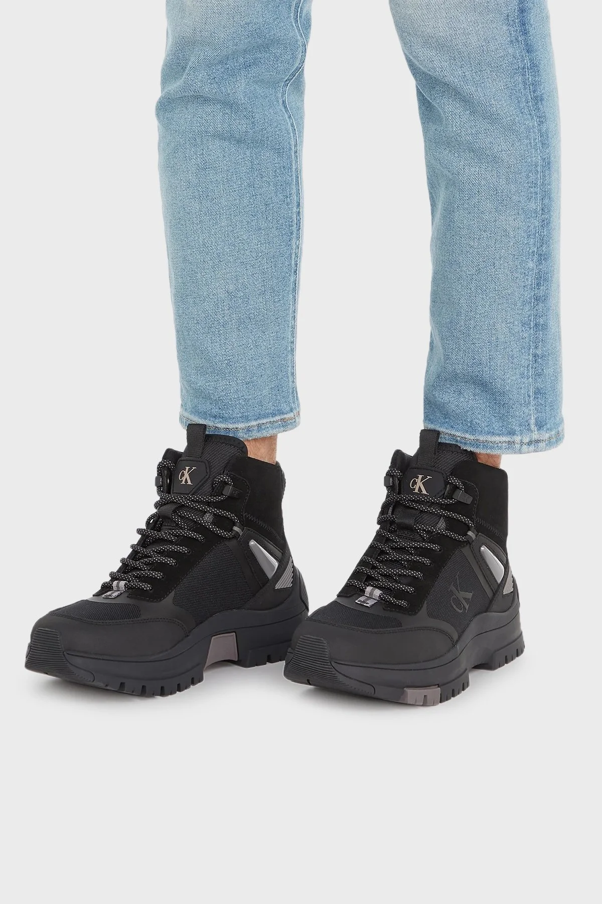 Calvin Klein Logolu Bağlamalı Trekking YM0YM0076200T Erkek Bot YM0YM00762 00T SİYAH - 2