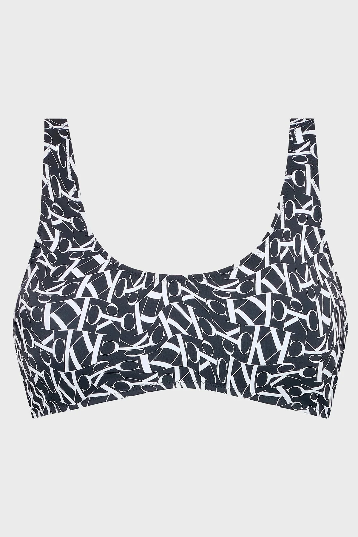 Calvin Klein Logolu Bayan Bikini Üstü KW0KW02080 0GL SİYAH-BEYAZ - 4