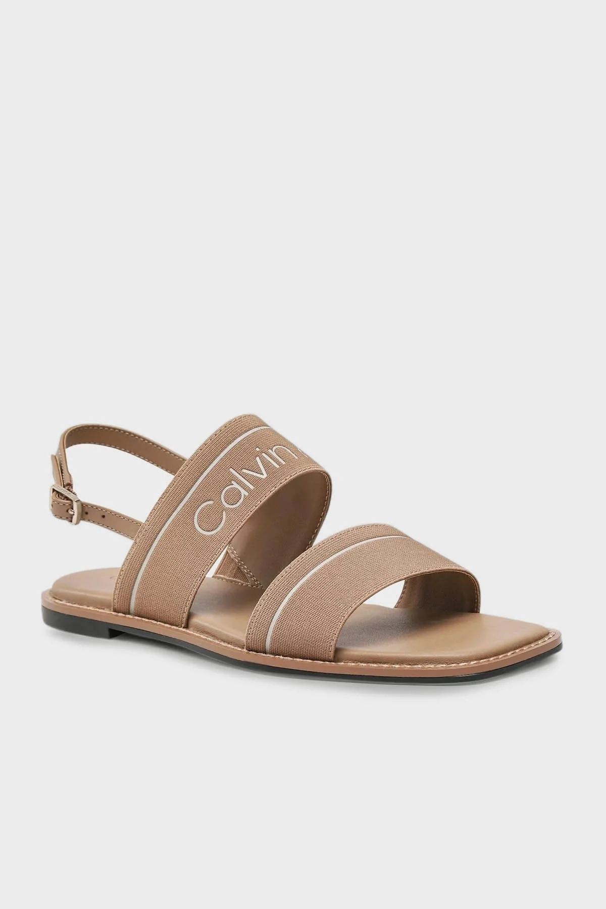 Calvin Klein Logolu Bayan Sandalet HW0HW01496 RBC KAHVE - 2