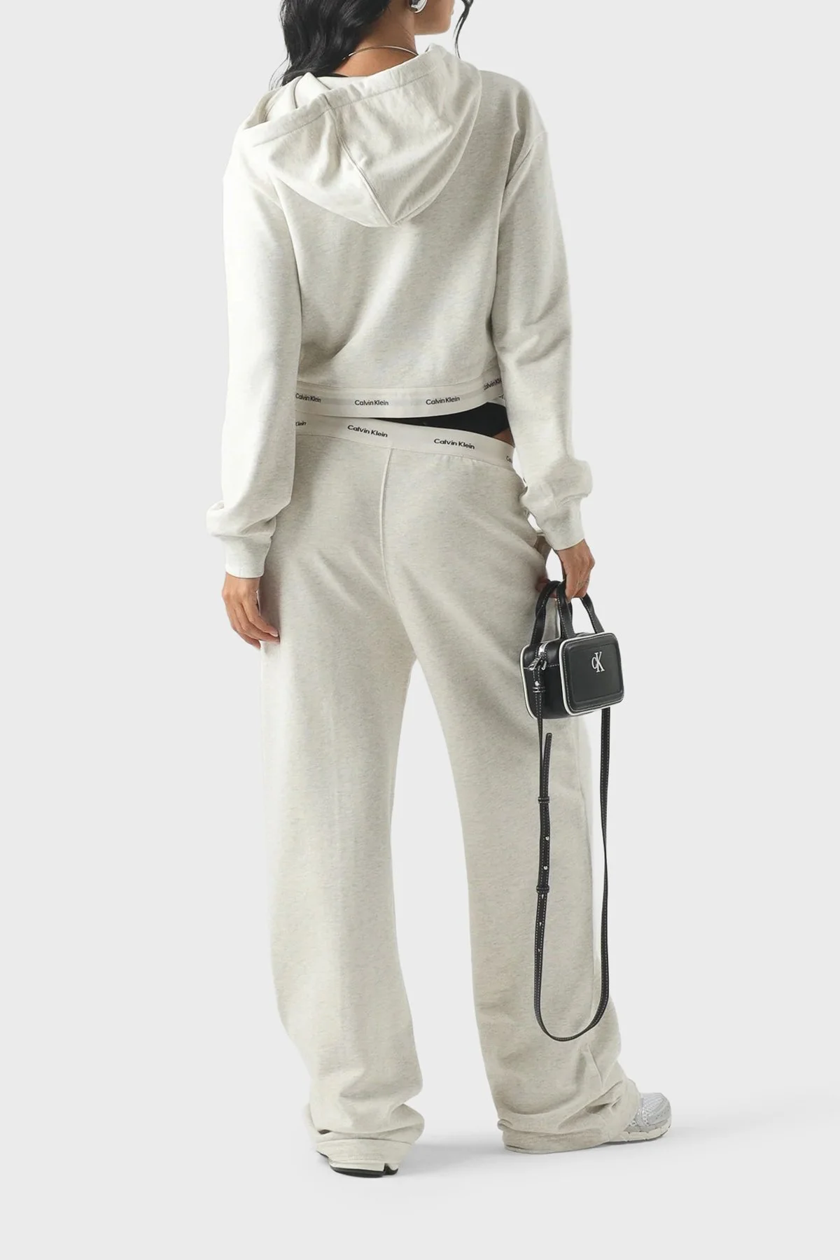 Calvin Klein Logolu Bel Detaylı Geniş Paça LV047G253GP4P Kadın Pantolon LV047G253G P4P BEJ - 3