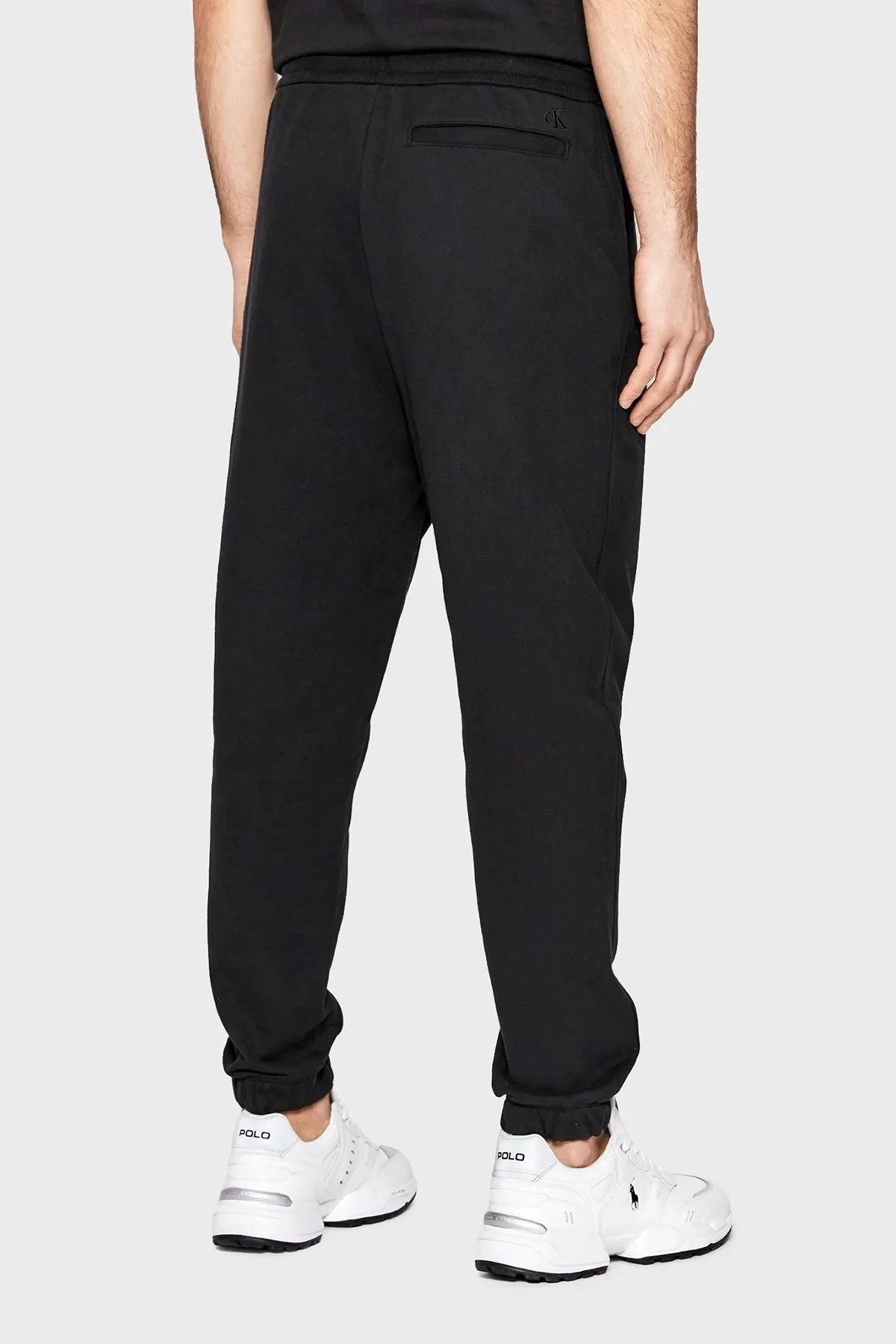Calvin Klein Logolu Belden Bağlamalı % 100 Pamuk Jogger Erkek Pantolon J30J320590 BEH SİYAH - 3