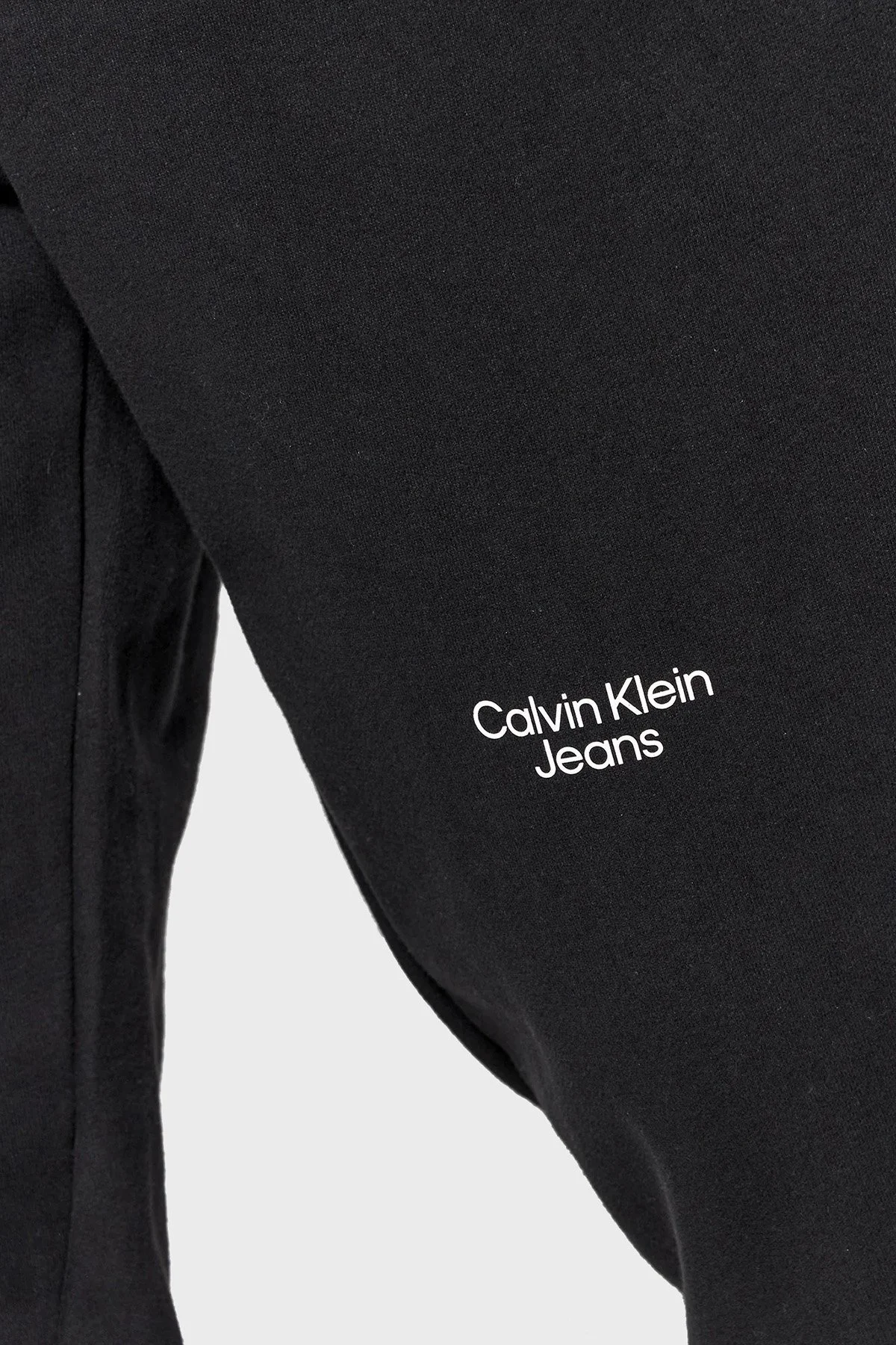 Calvin Klein Logolu Belden Bağlamalı % 100 Pamuk Jogger Erkek Pantolon J30J320590 BEH SİYAH - 4